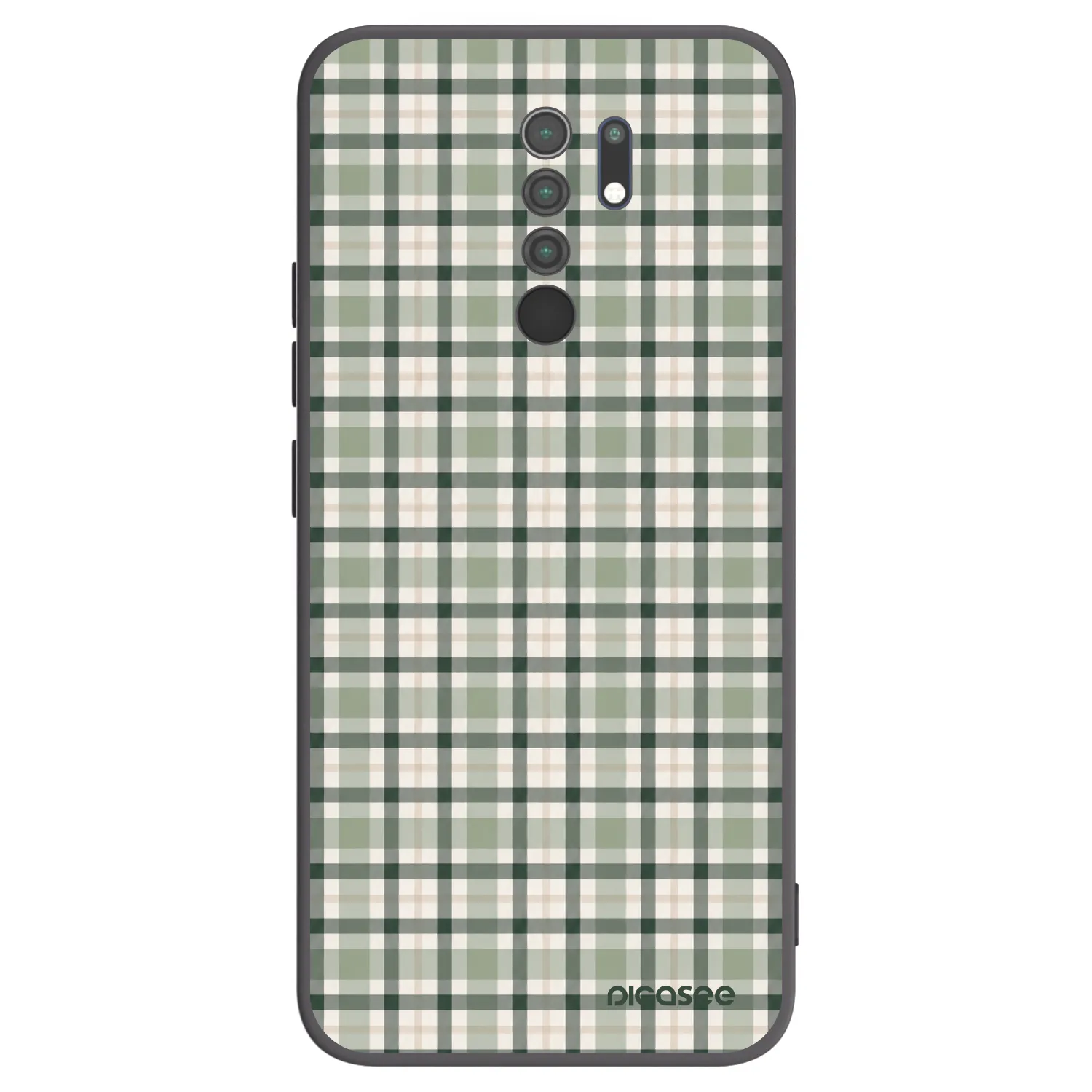 Picasee Μαύρη θήκη σιλικόνης για Xiaomi Redmi 9 - Sage Tartan