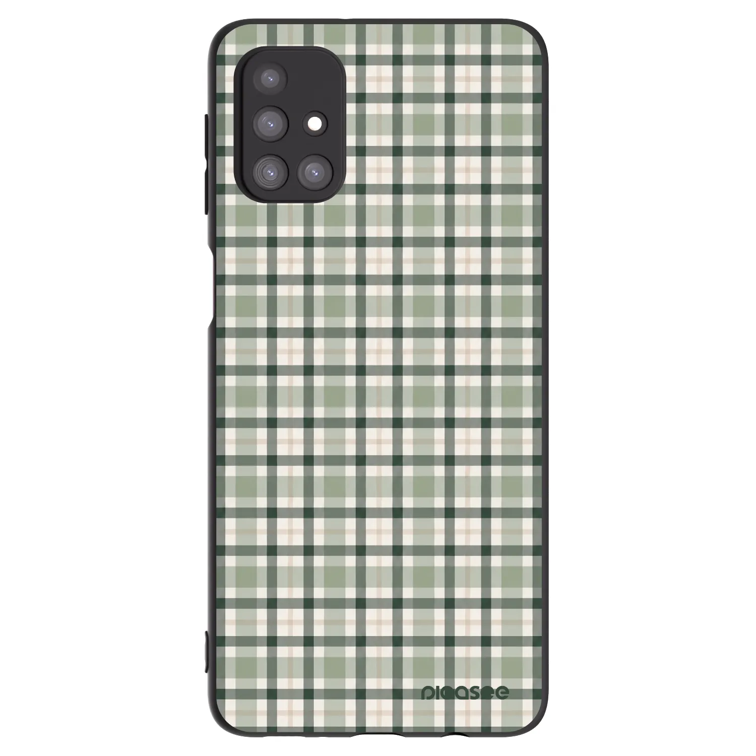 Picasee Μαύρη θήκη σιλικόνης για Samsung Galaxy M31s - Sage Tartan