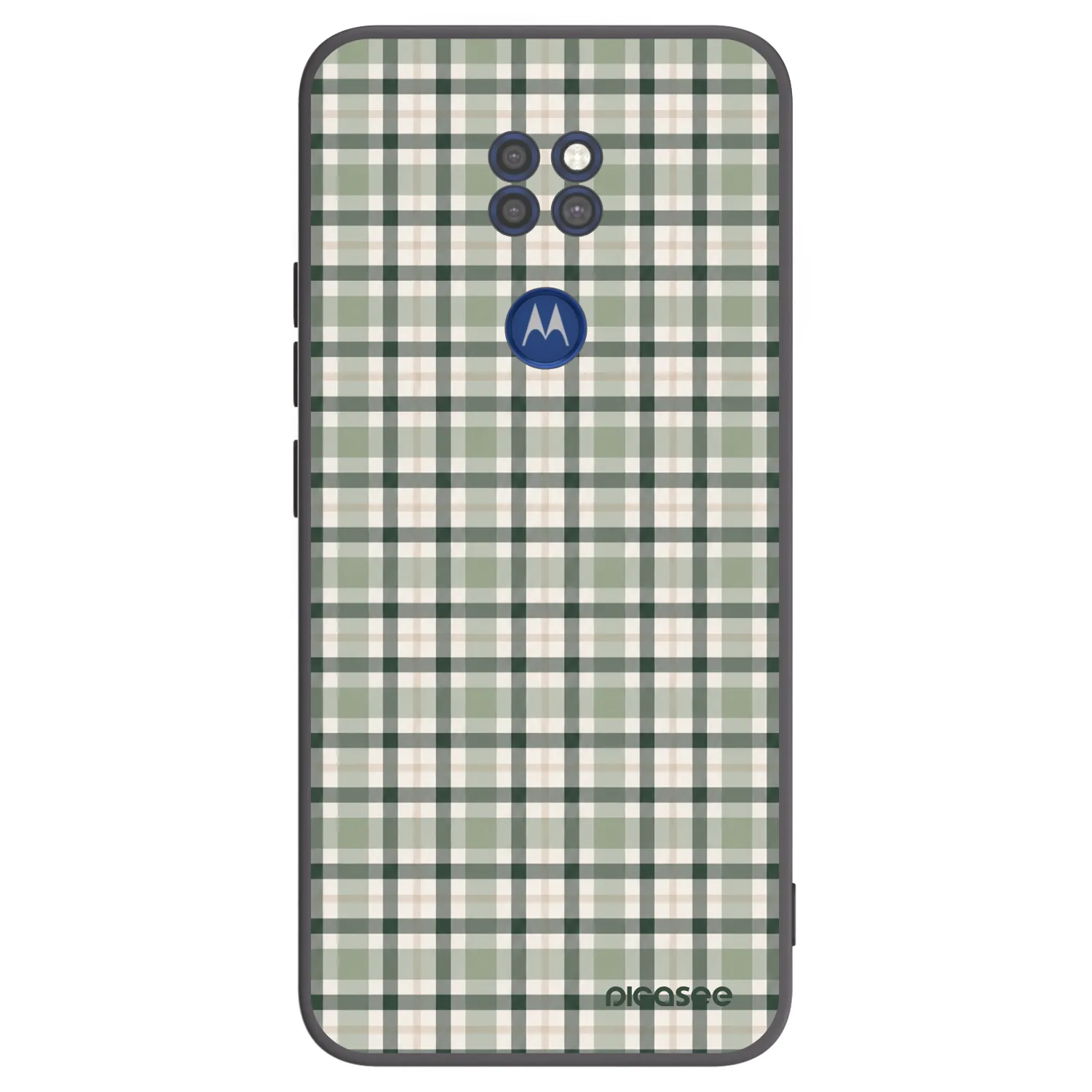Picasee Μαύρη θήκη σιλικόνης για Motorola Moto G9 Play - Sage Tartan