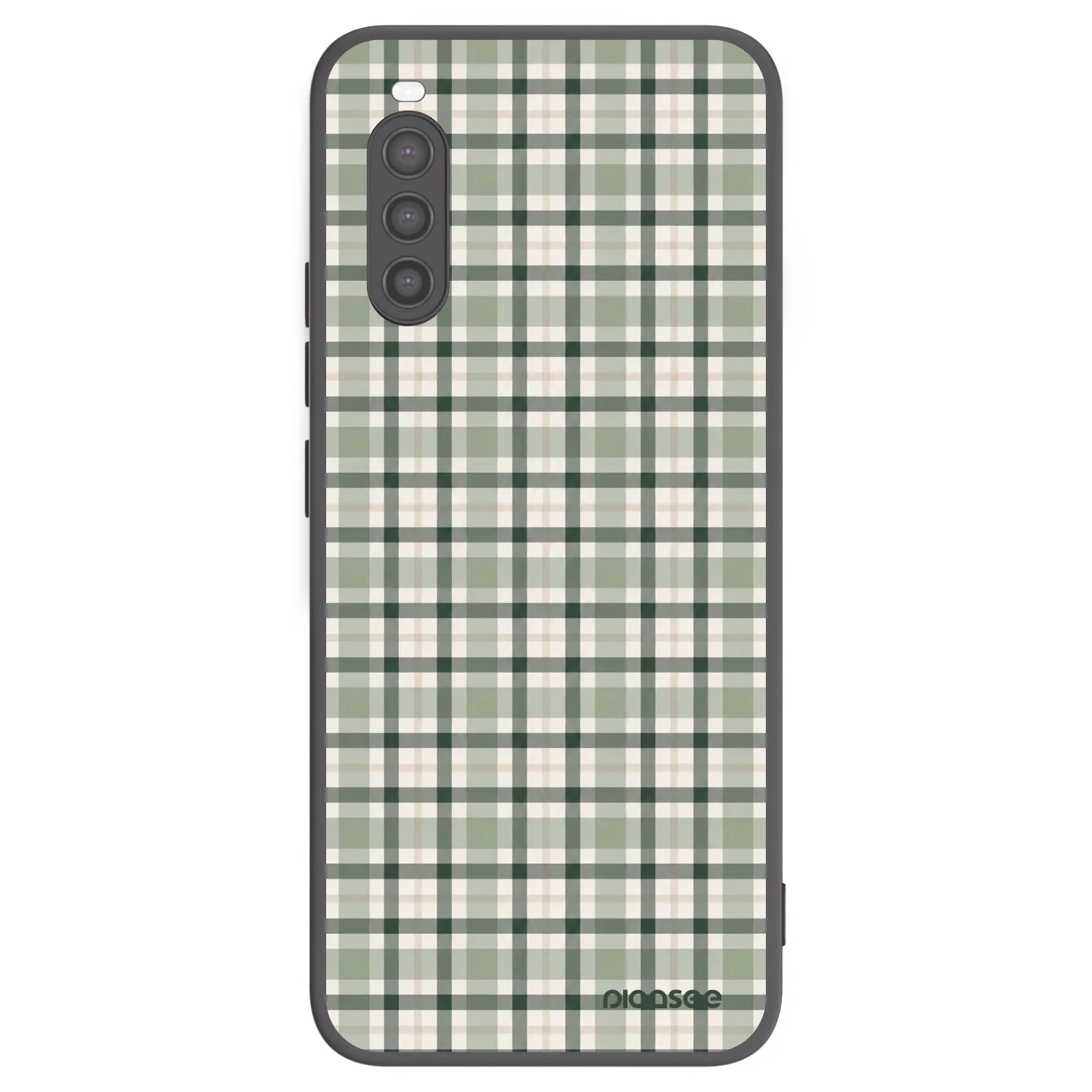 Picasee Μαύρη θήκη σιλικόνης για Sony Xperia 10 II - Sage Tartan