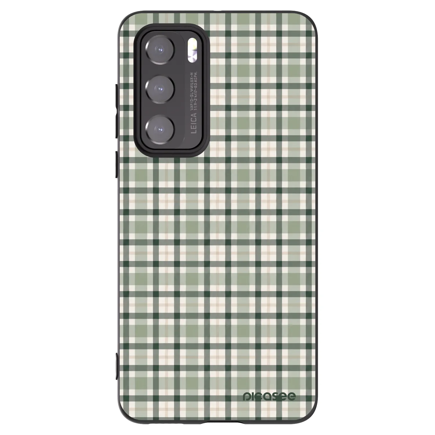 Picasee Μαύρη θήκη σιλικόνης για Huawei P40 - Sage Tartan