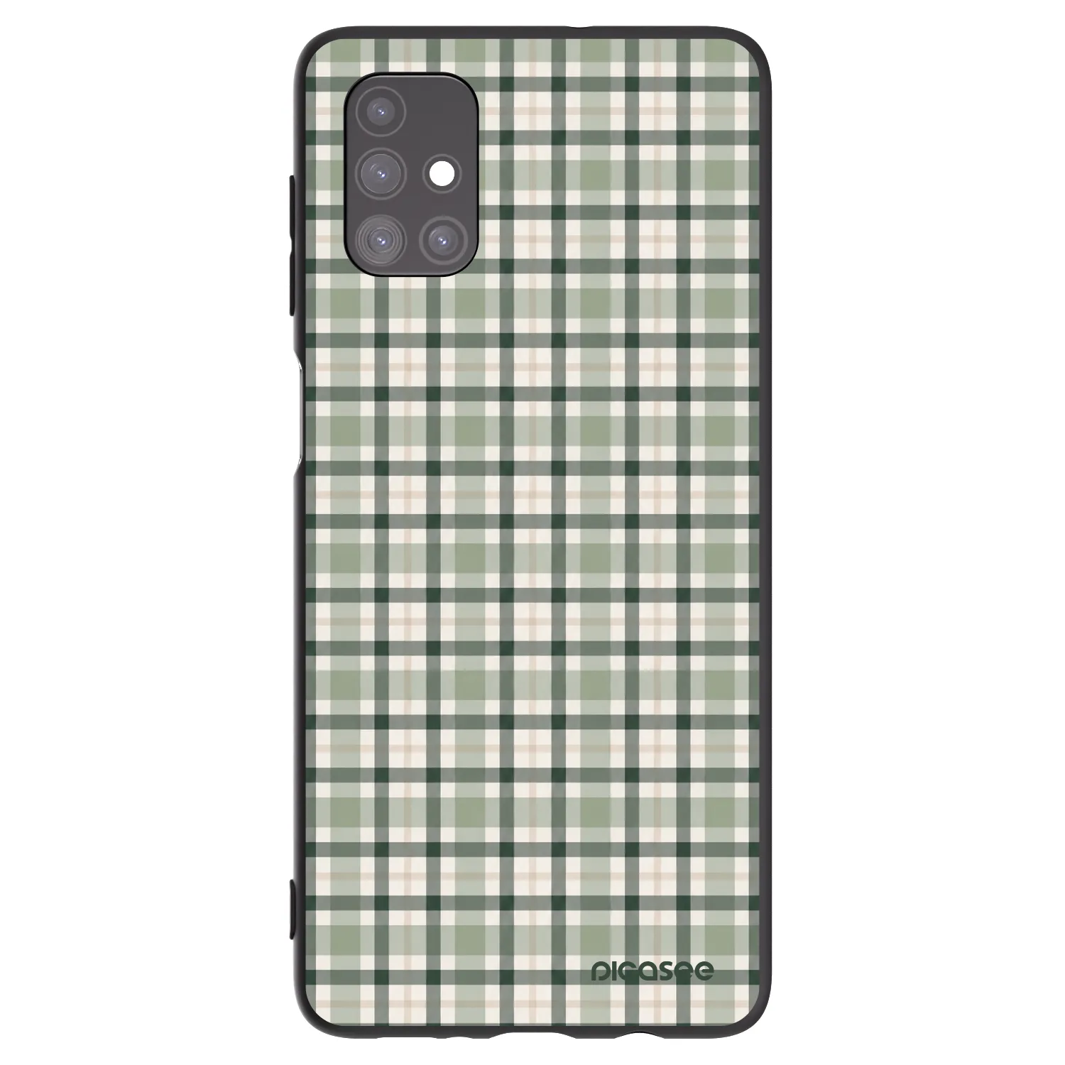 Picasee Μαύρη θήκη σιλικόνης για Samsung Galaxy M51 M515F - Sage Tartan