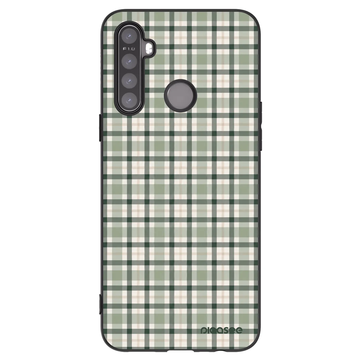 Picasee Μαύρη θήκη σιλικόνης για Realme 5 - Sage Tartan