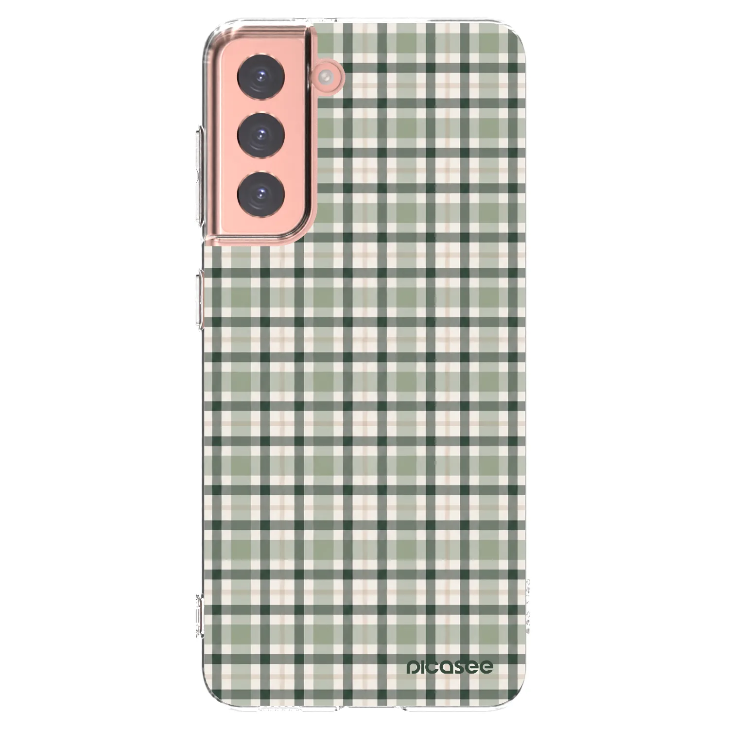 Picasee διαφανής θήκη σιλικόνης Samsung Galaxy S21 5G G991B - Sage Tartan