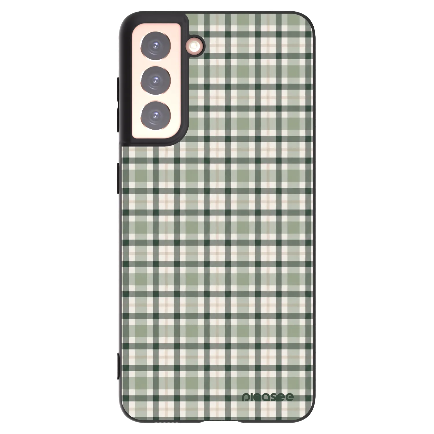 Picasee Μαύρη θήκη σιλικόνης για Samsung Galaxy S21 5G G991B - Sage Tartan