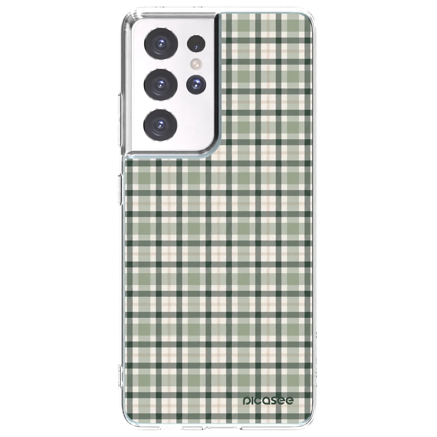 Picasee διαφανής θήκη σιλικόνης Samsung Galaxy S21 Ultra 5G G998B - Sage Tartan