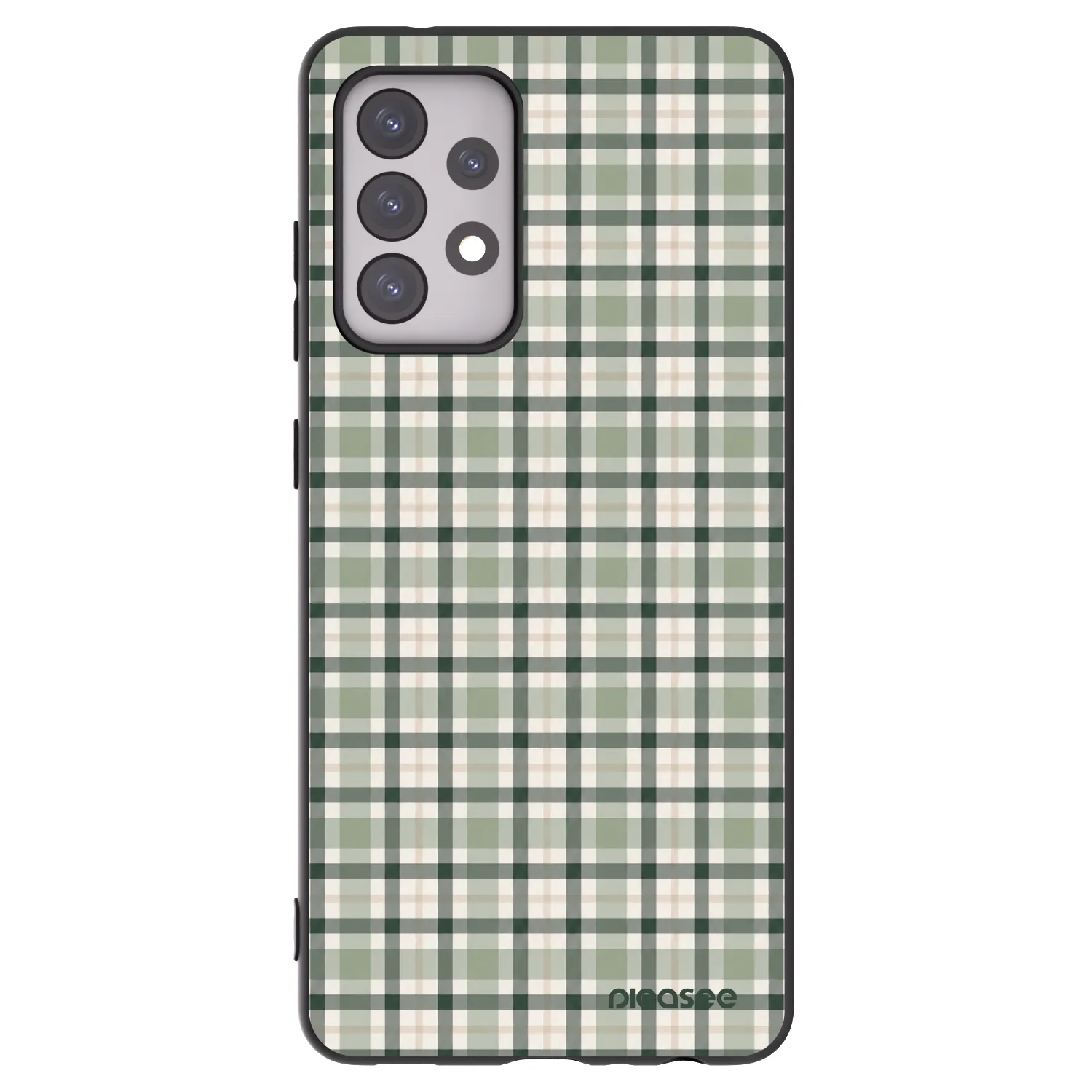 Picasee Μαύρη θήκη σιλικόνης για Samsung Galaxy A52 5G A525F - Sage Tartan