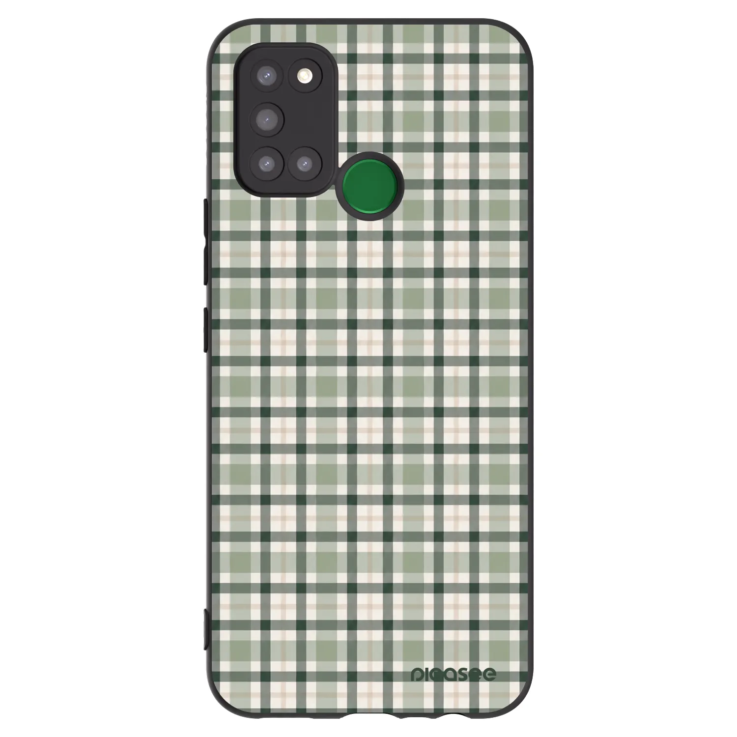 Picasee Μαύρη θήκη σιλικόνης για Realme 7i - Sage Tartan