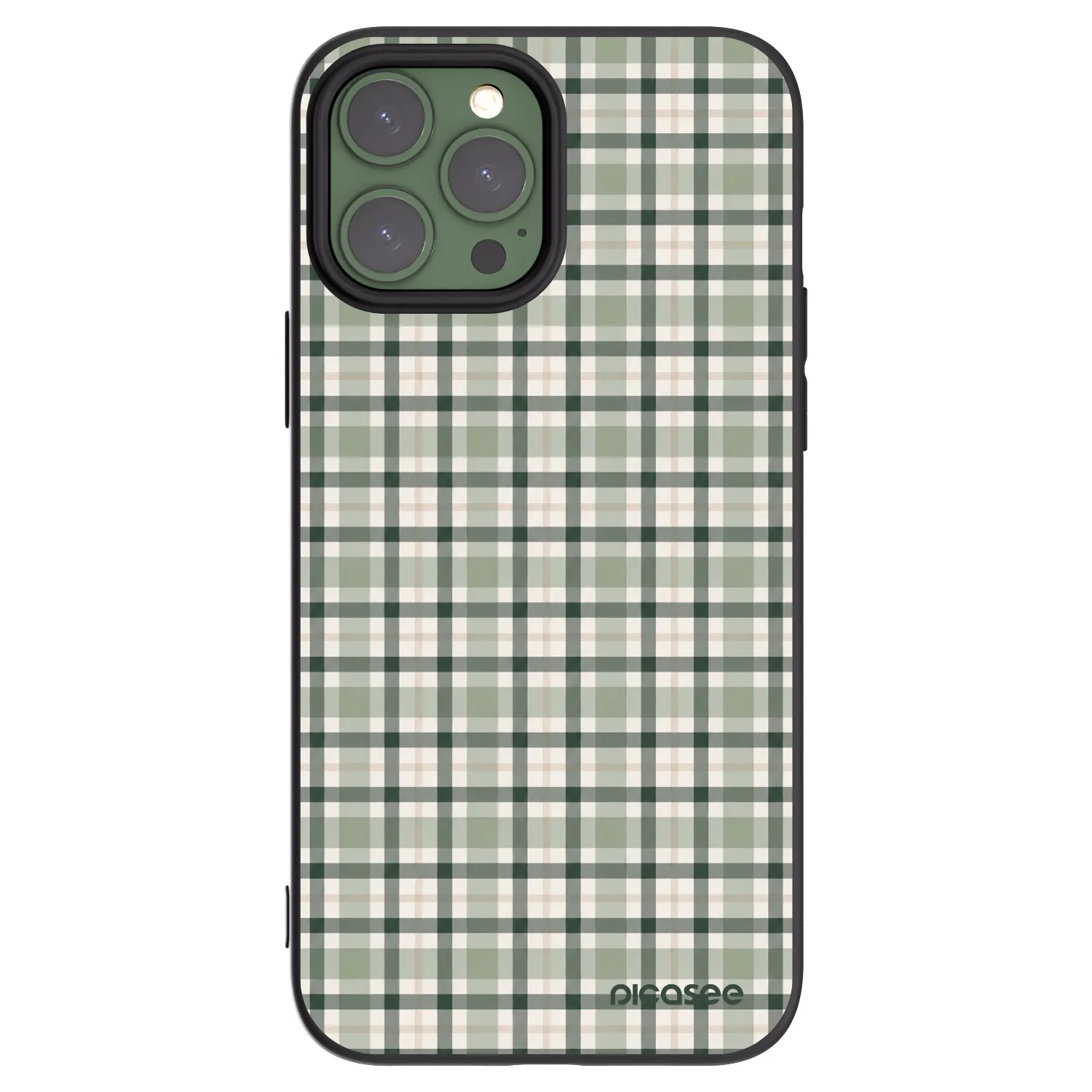 Picasee Μαύρη θήκη σιλικόνης για Apple iPhone 13 Pro Max - Sage Tartan