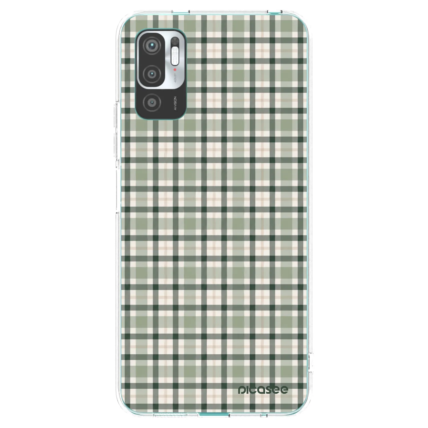 Picasee διαφανής θήκη σιλικόνης Xiaomi Redmi Note 10 5G - Sage Tartan