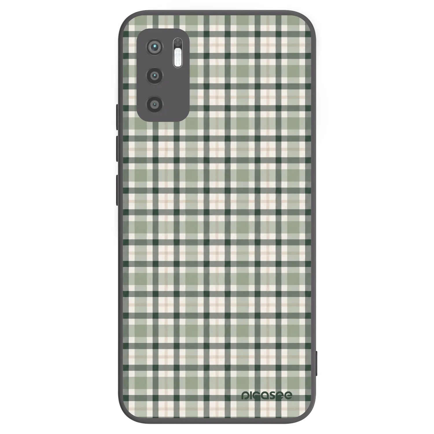 Picasee Μαύρη θήκη σιλικόνης για Xiaomi Redmi Note 10 5G - Sage Tartan