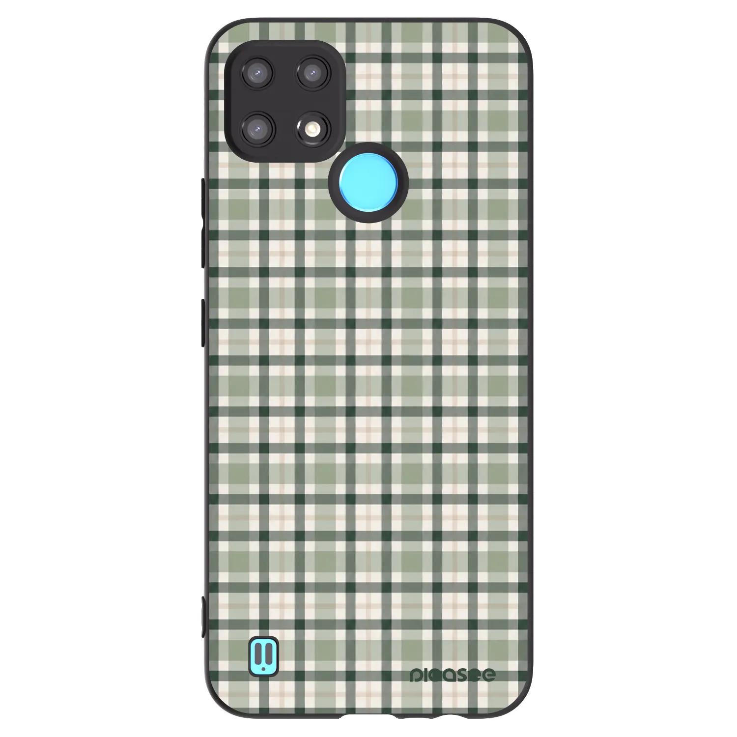 Picasee Μαύρη θήκη σιλικόνης για Realme C21 - Sage Tartan