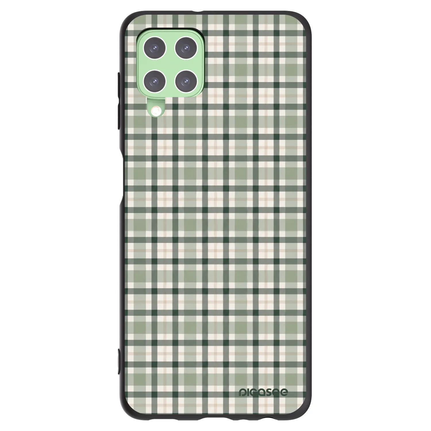 Picasee Μαύρη θήκη σιλικόνης για Samsung Galaxy A22 A225F 4G - Sage Tartan