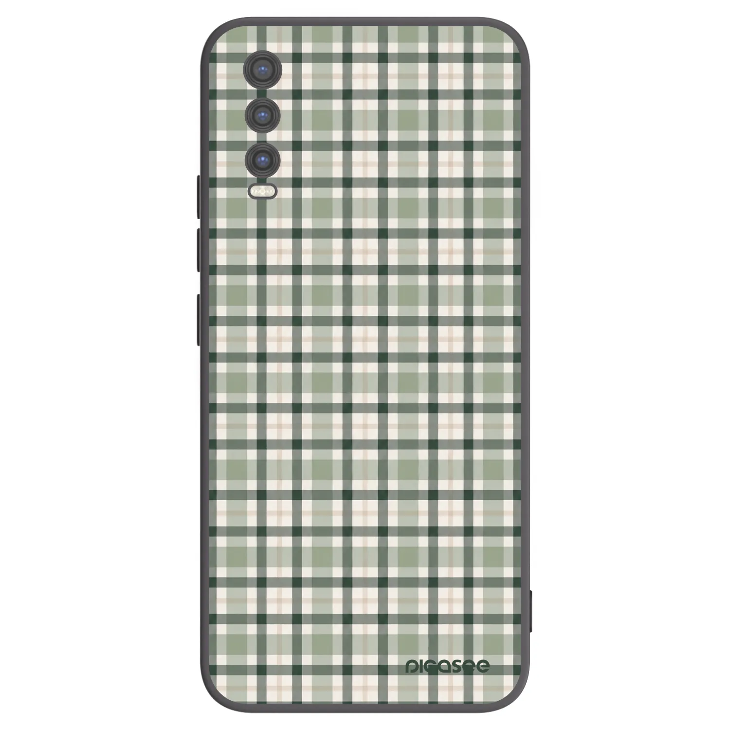 Picasee Μαύρη θήκη σιλικόνης για Vivo Y20s - Sage Tartan
