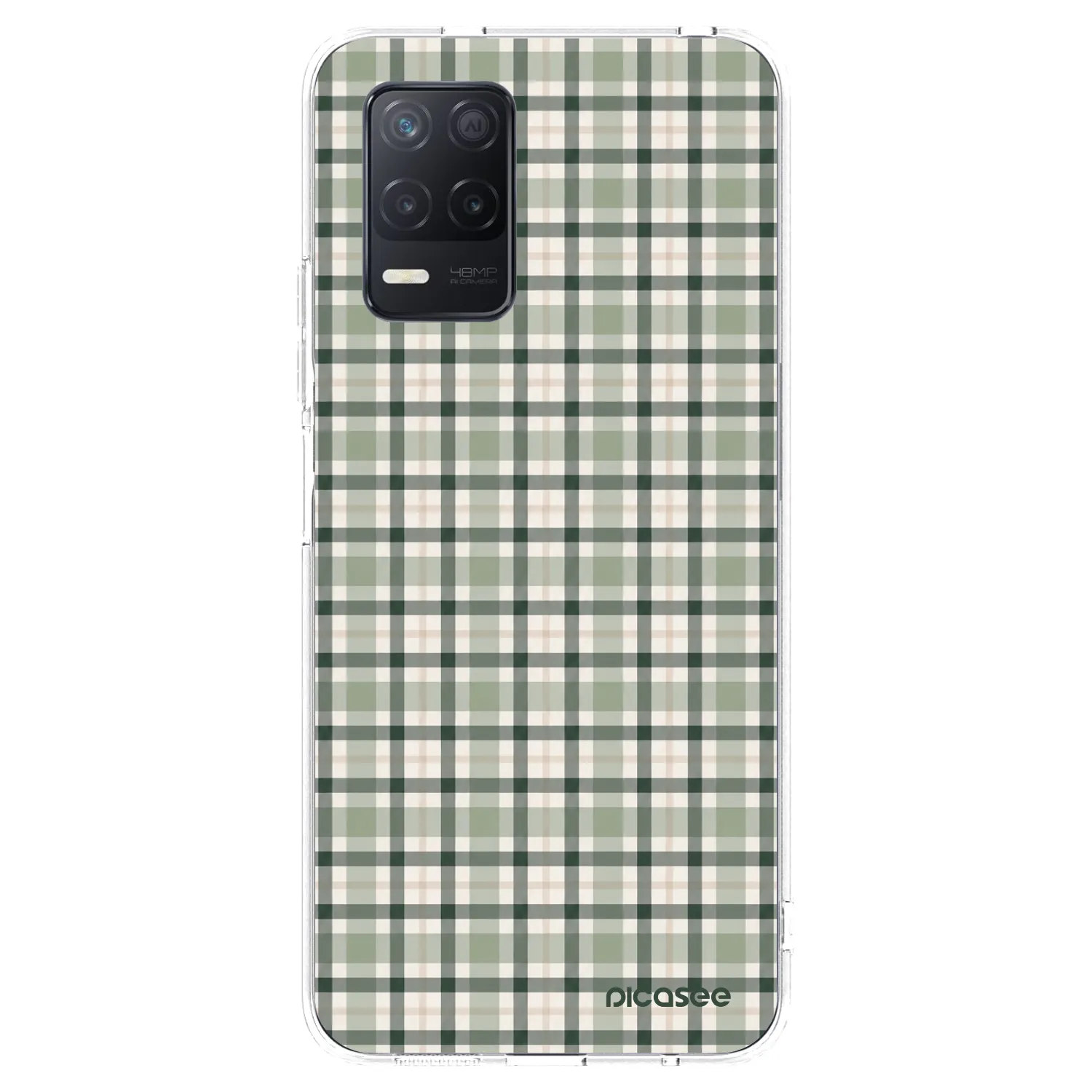 Picasee διαφανής θήκη σιλικόνης Realme 8 5G - Sage Tartan