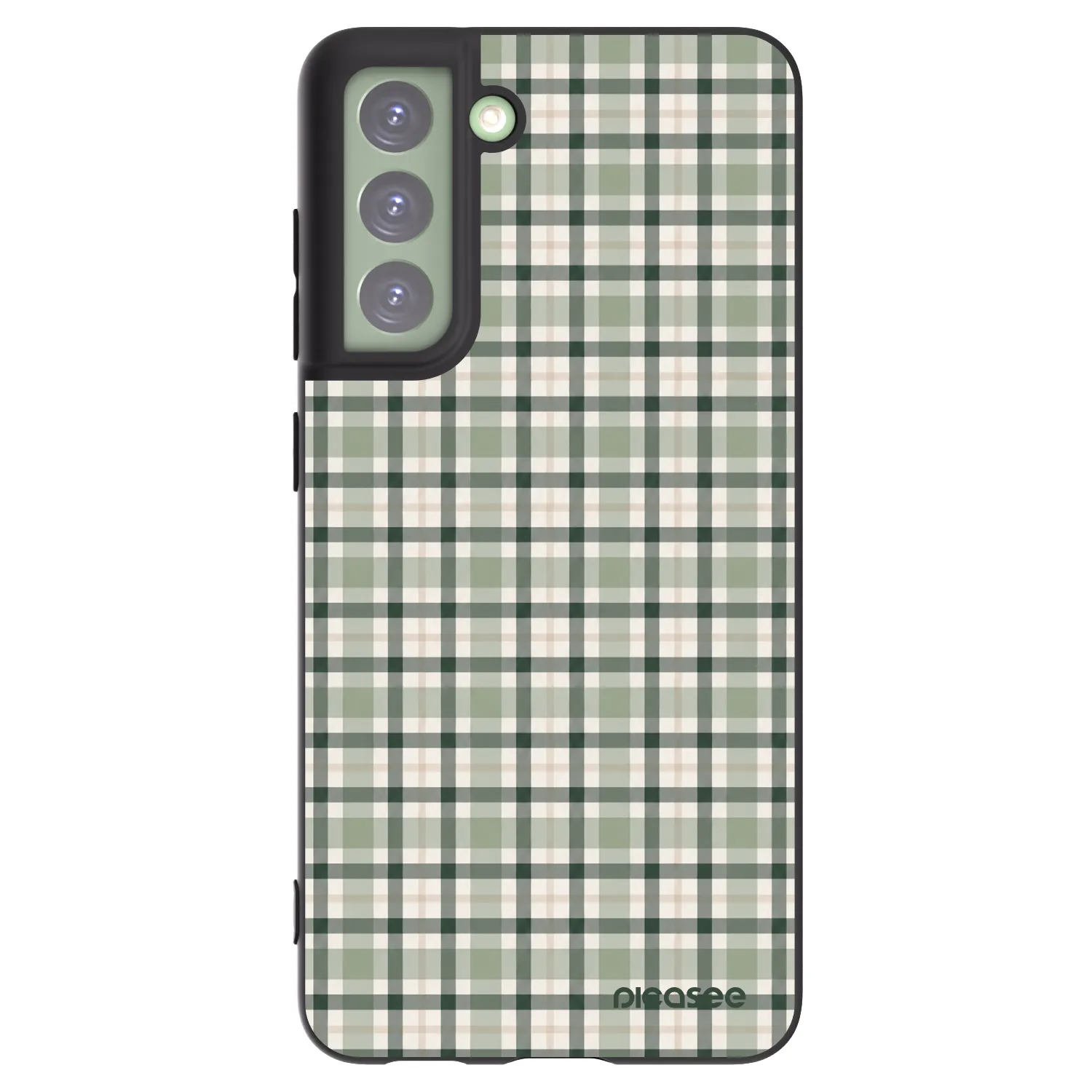 Picasee Μαύρη θήκη σιλικόνης για Samsung Galaxy S21 FE 5G - Sage Tartan