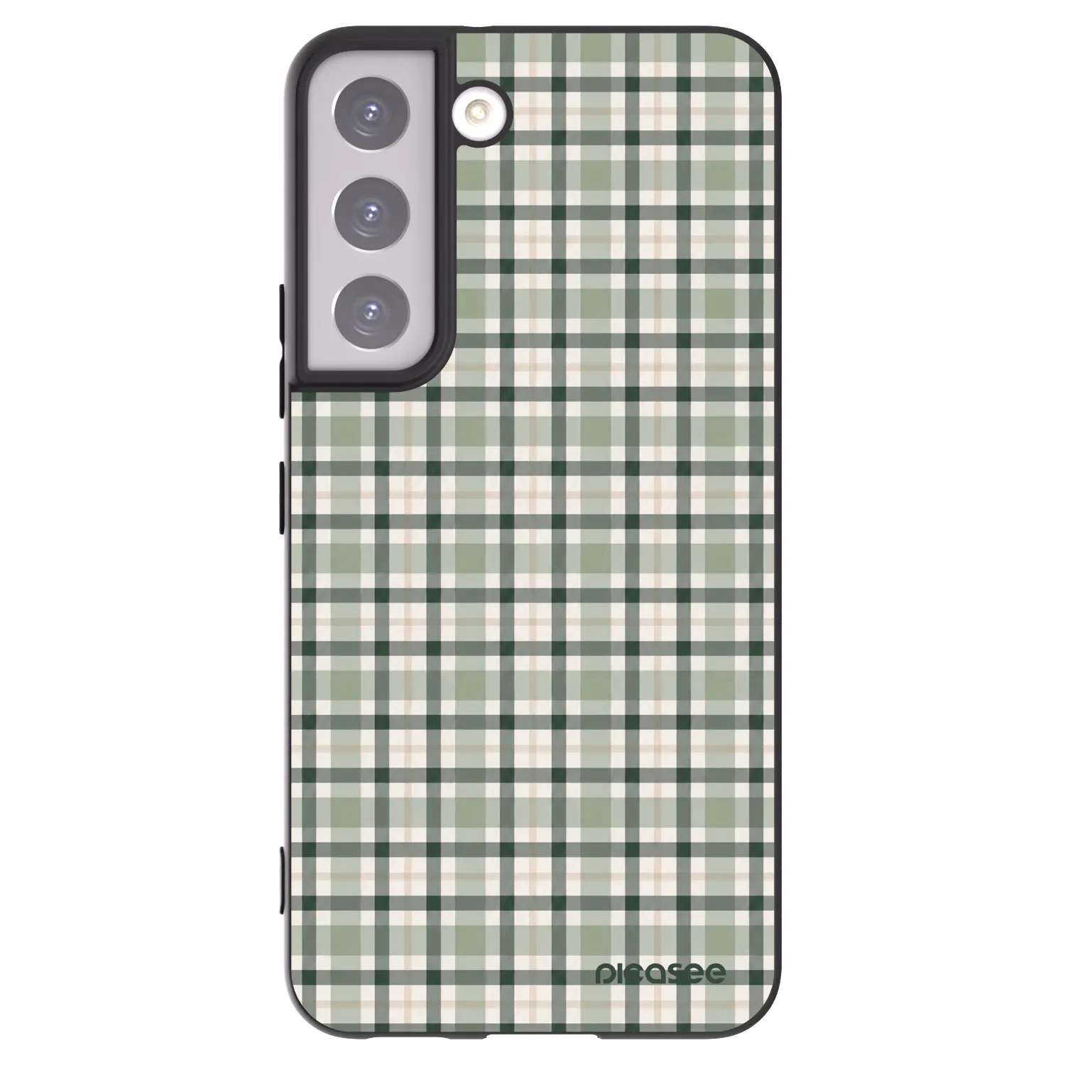 Picasee Μαύρη θήκη σιλικόνης για Samsung Galaxy S22 5G - Sage Tartan