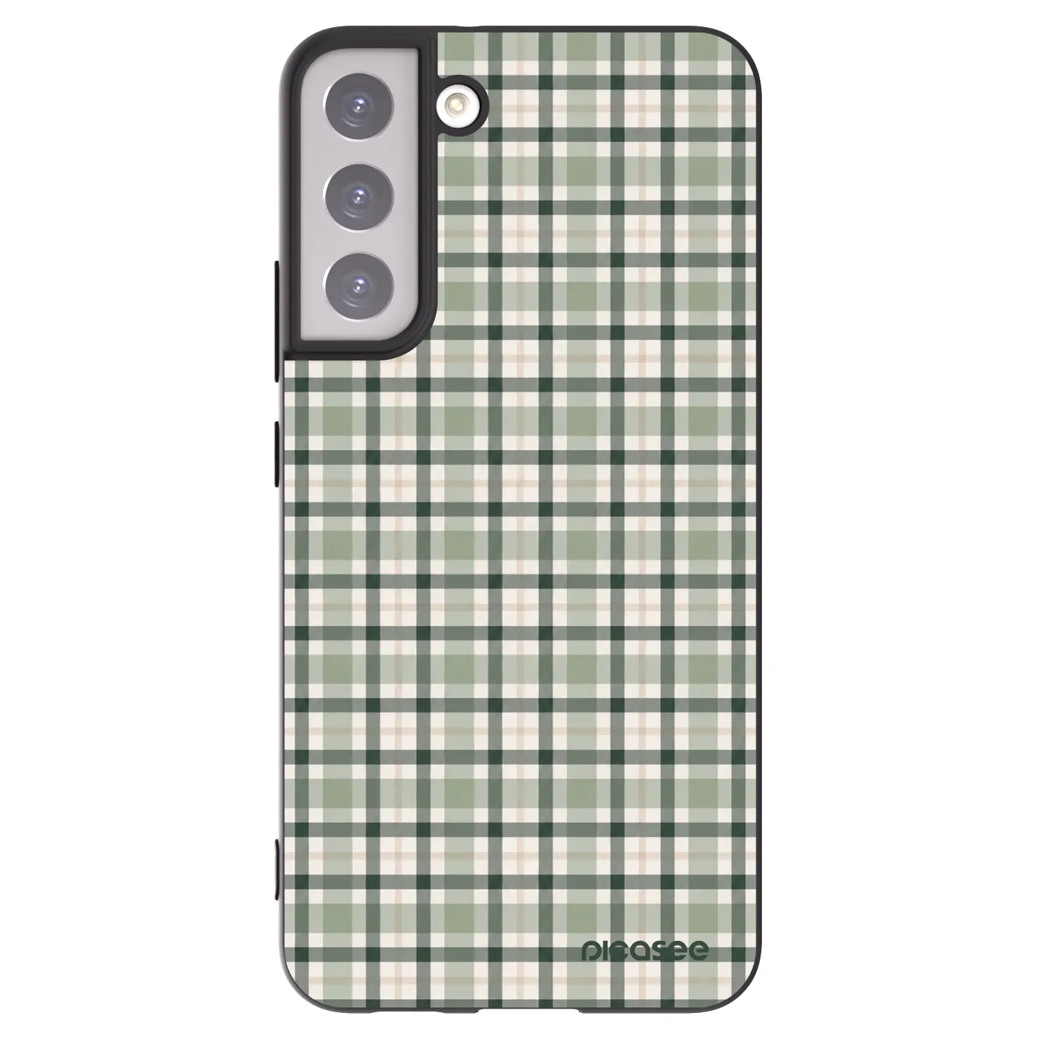 Picasee Μαύρη θήκη σιλικόνης για Samsung Galaxy S22+ 5G - Sage Tartan