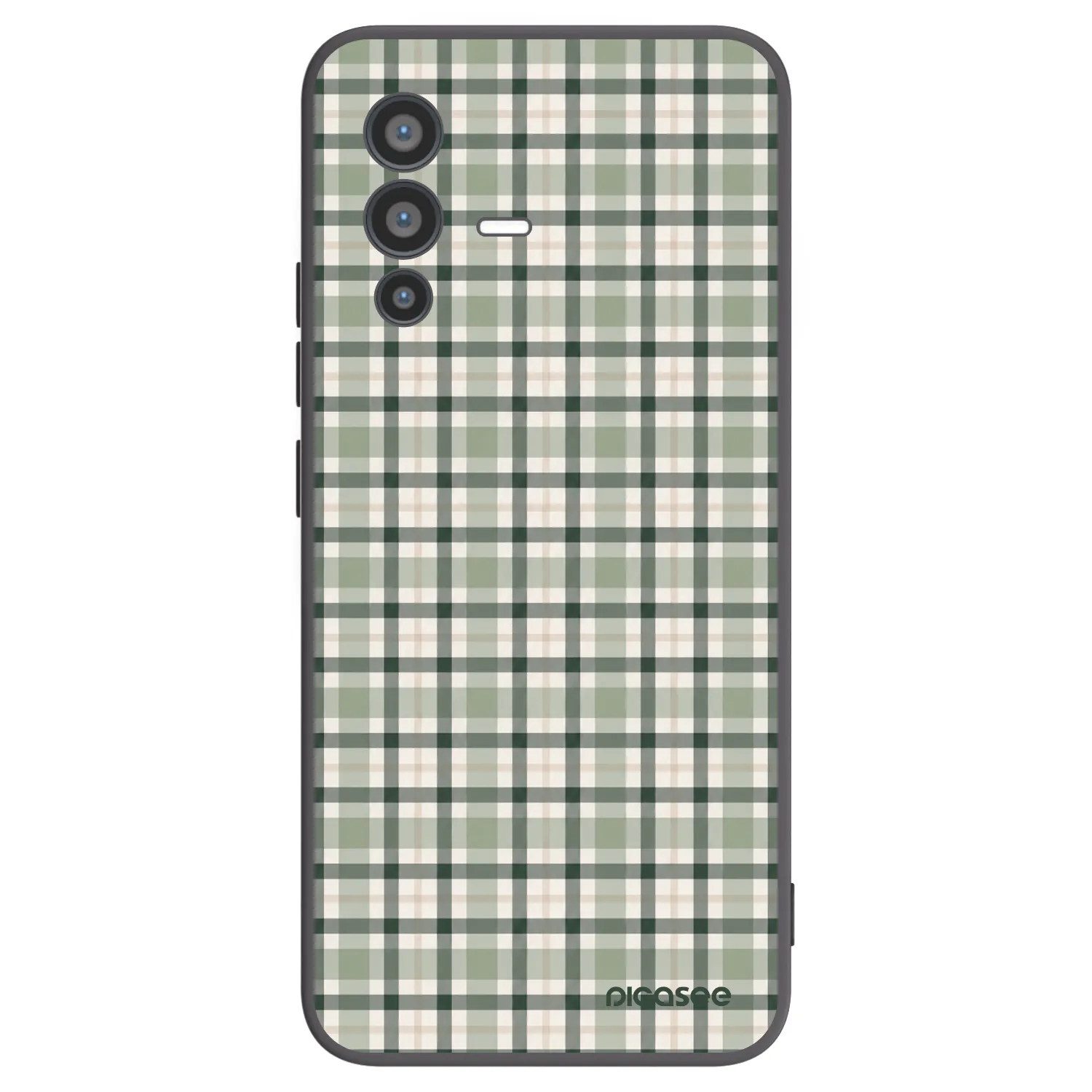 Picasee Μαύρη θήκη σιλικόνης για Vivo V23 5G - Sage Tartan