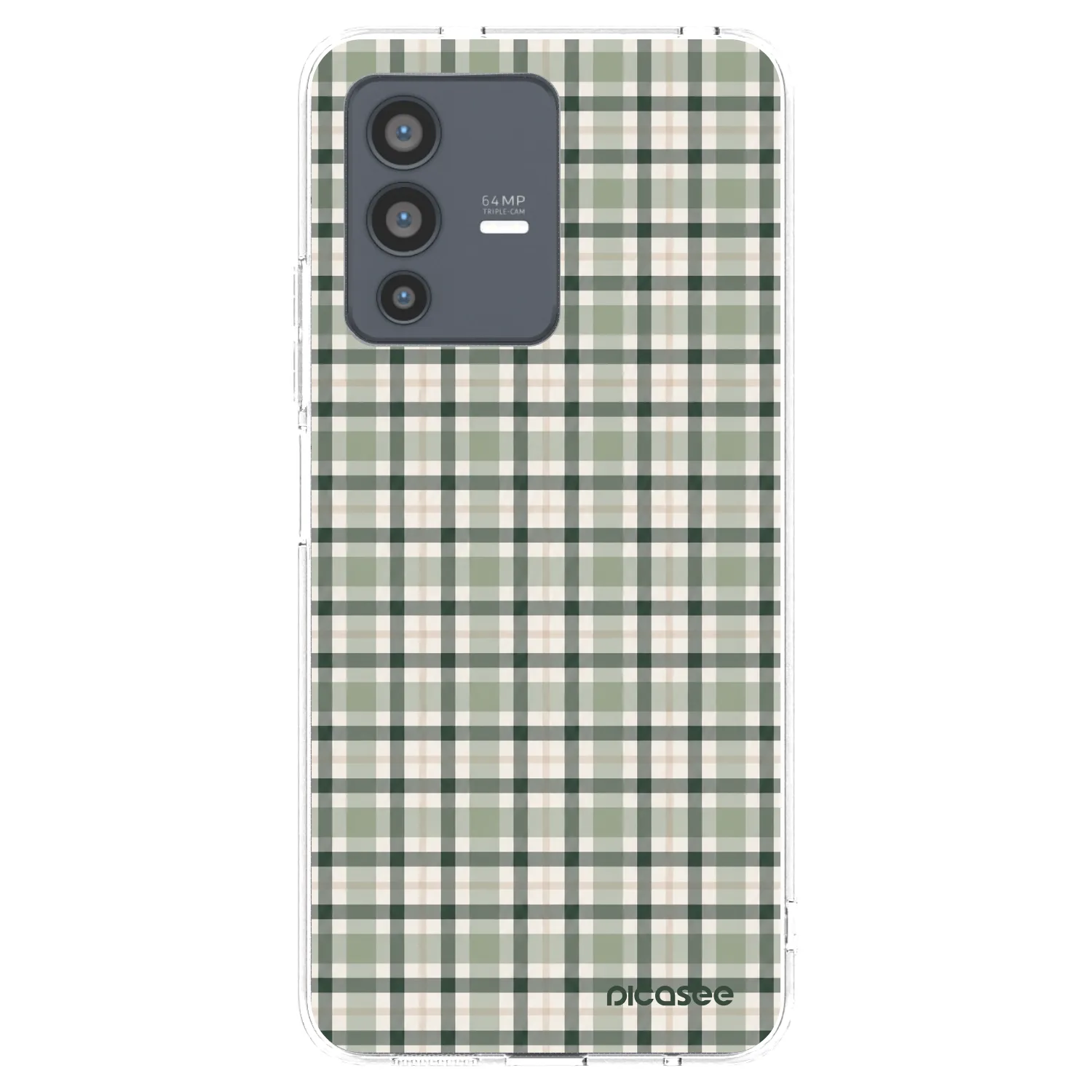 Picasee διαφανής θήκη σιλικόνης Vivo V23 5G - Sage Tartan
