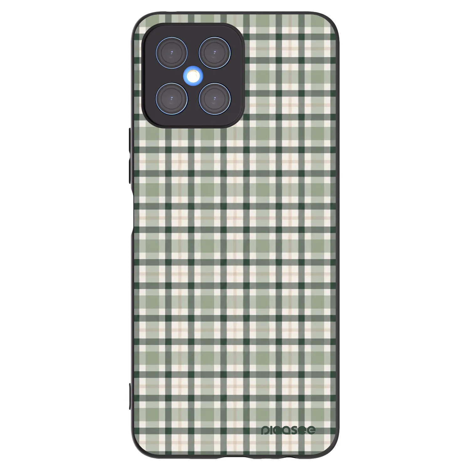 Picasee Μαύρη θήκη σιλικόνης για Honor X8 4G - Sage Tartan