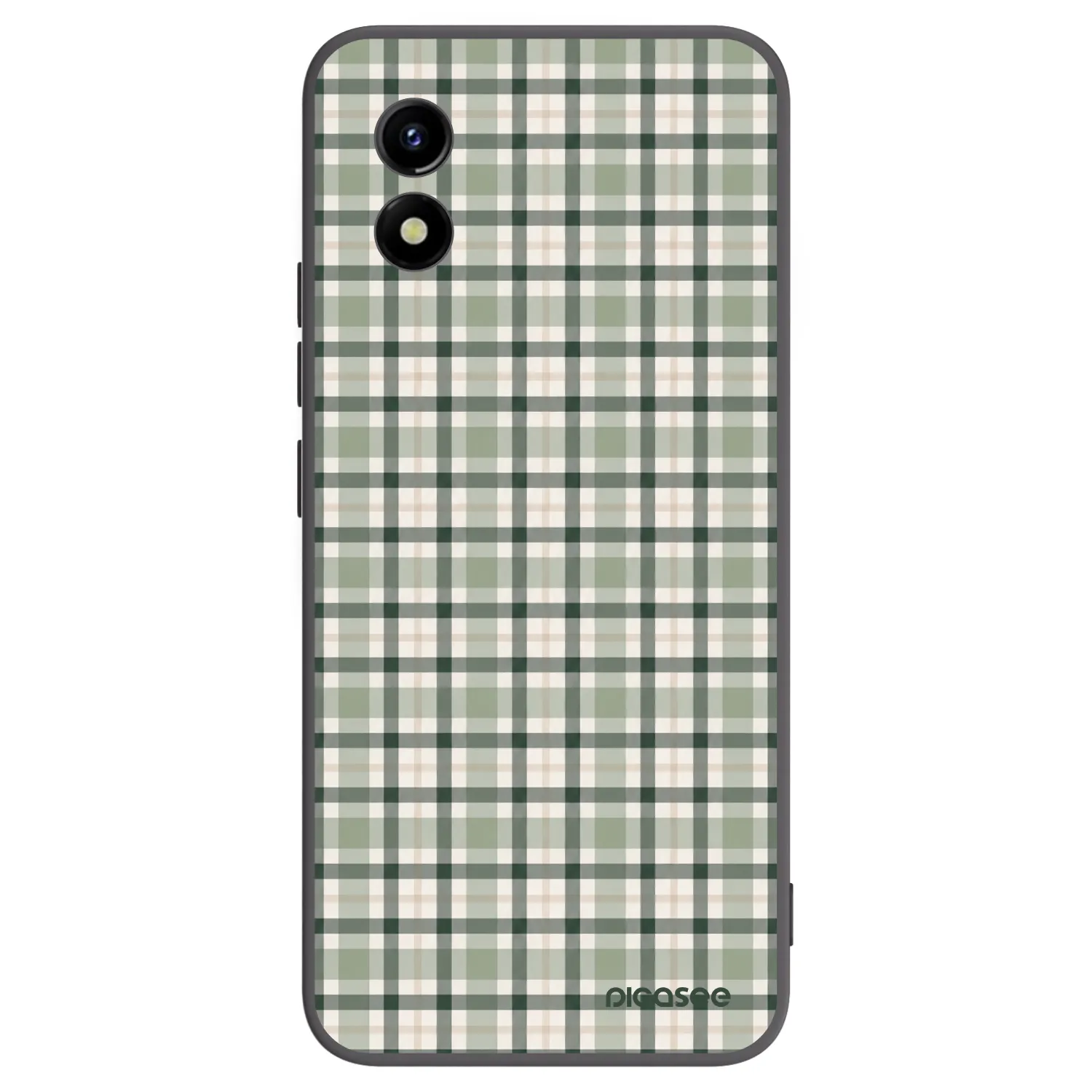 Picasee Μαύρη θήκη σιλικόνης για Vivo Y01 - Sage Tartan