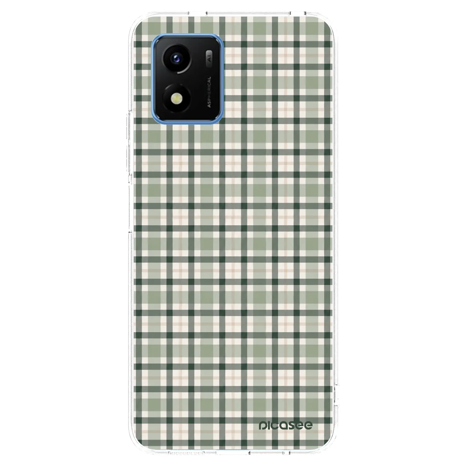 Picasee διαφανής θήκη σιλικόνης Vivo Y01 - Sage Tartan