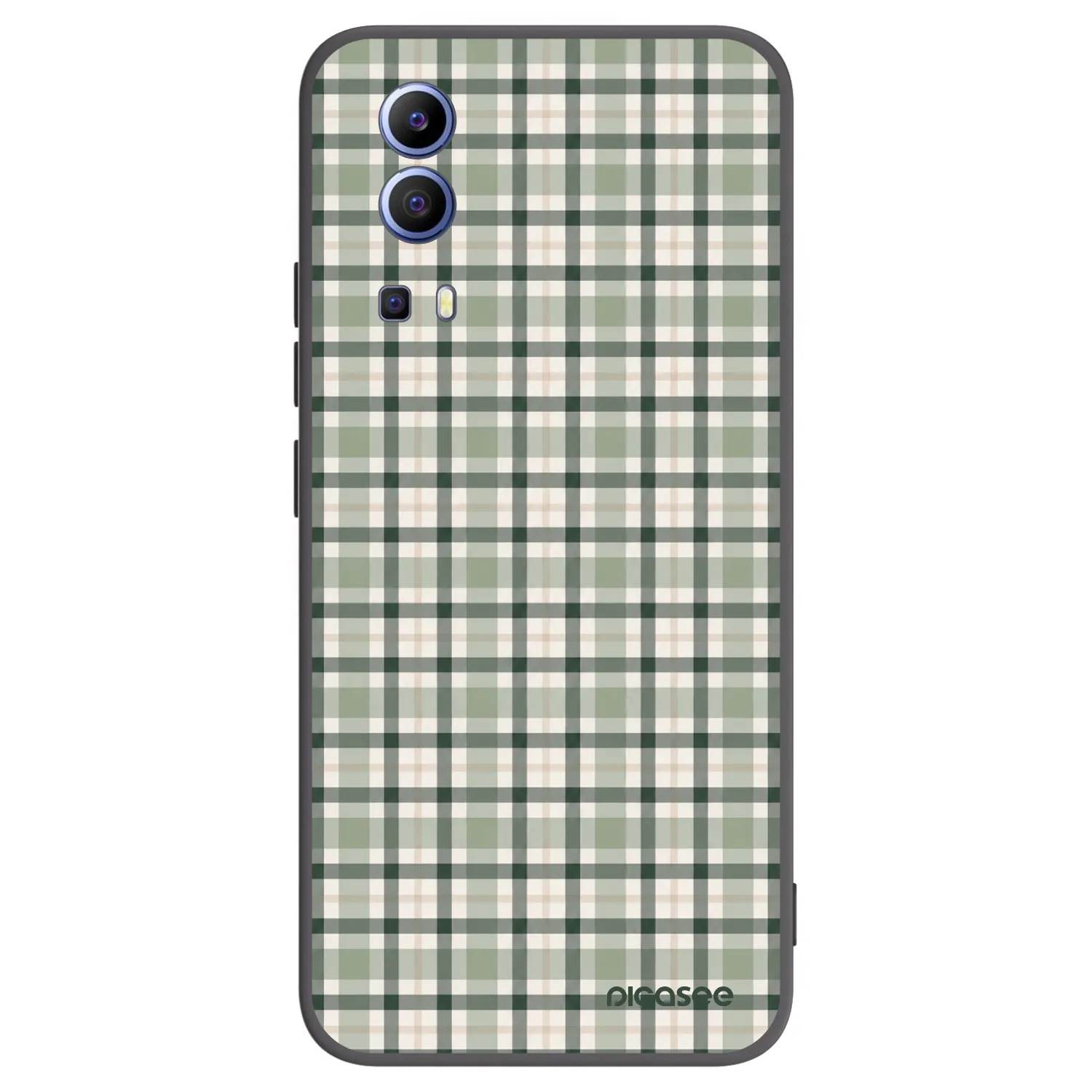 Picasee Μαύρη θήκη σιλικόνης για Vivo Y52 5G - Sage Tartan