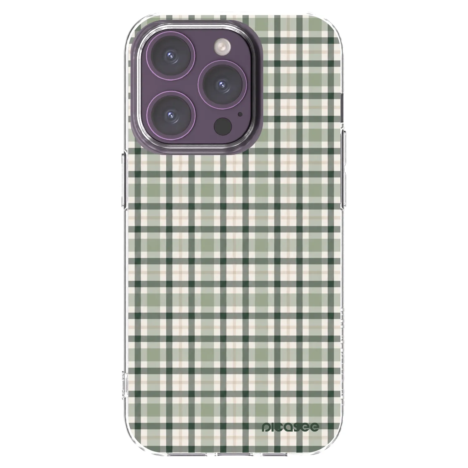 Picasee διαφανής θήκη σιλικόνης Apple iPhone 14 Pro - Sage Tartan