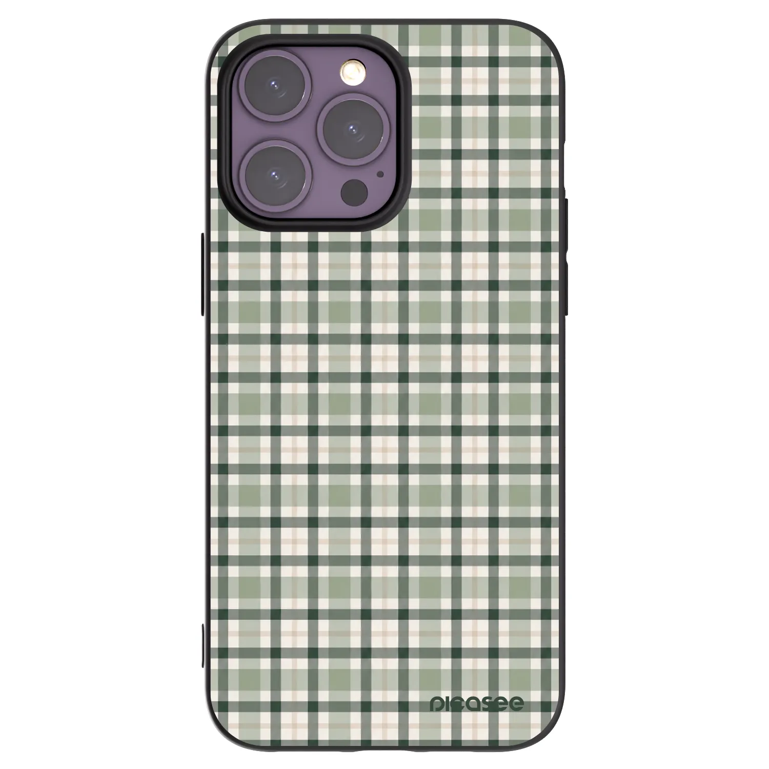 Picasee Μαύρη θήκη σιλικόνης για Apple iPhone 14 Pro Max - Sage Tartan