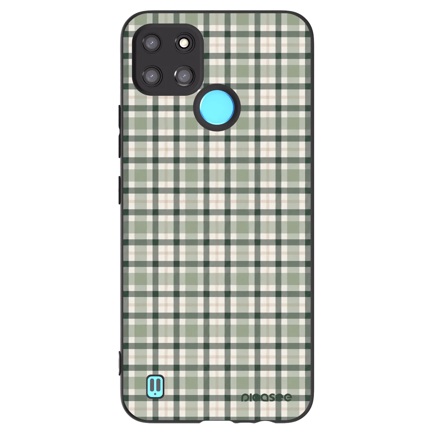 Picasee Μαύρη θήκη σιλικόνης για Realme C21Y - Sage Tartan