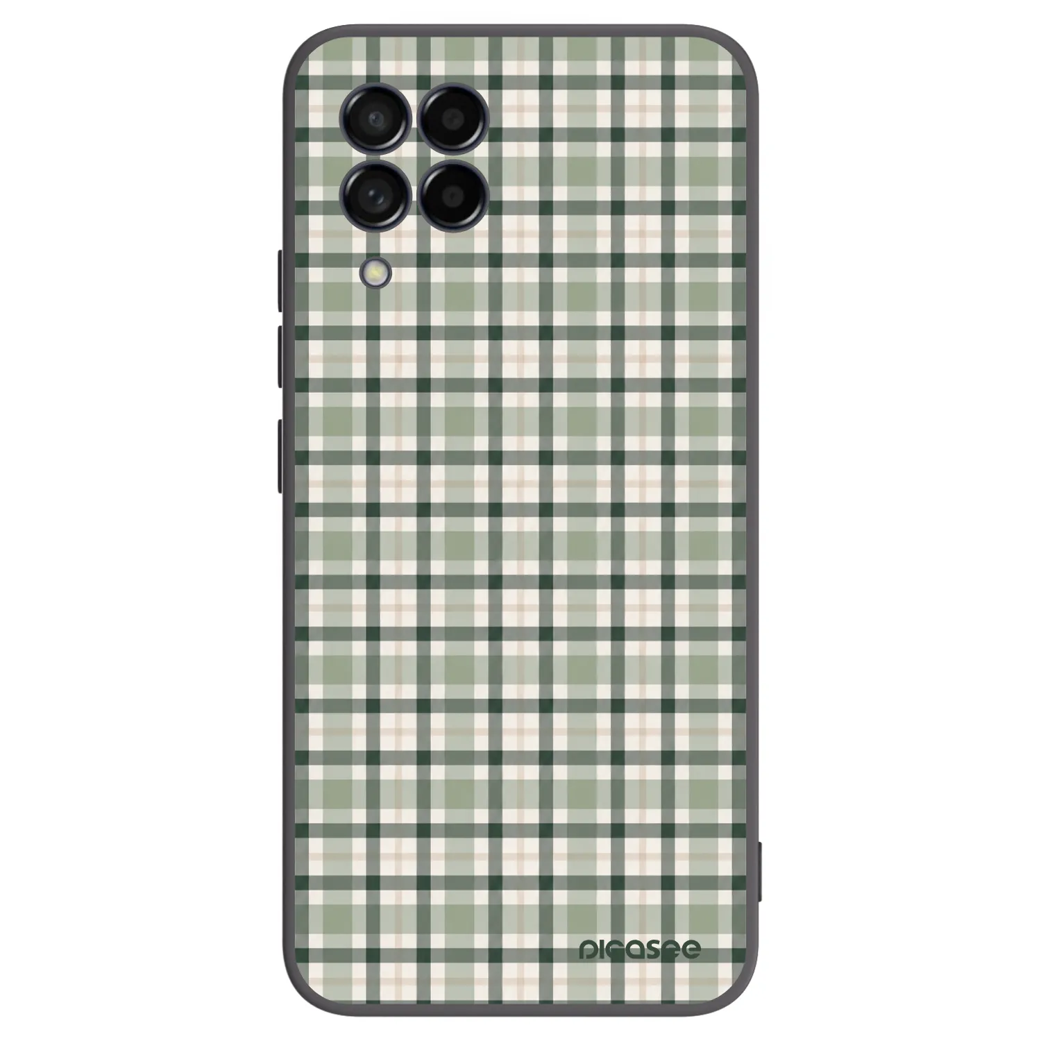 Picasee Μαύρη θήκη σιλικόνης για Samsung Galaxy M53 5G - Sage Tartan