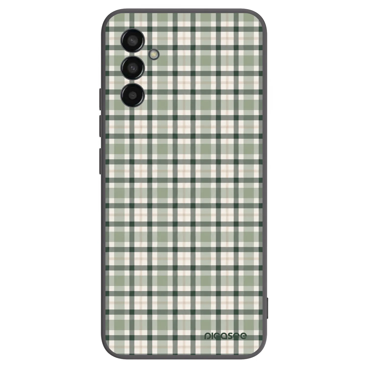 Picasee Μαύρη θήκη σιλικόνης για Samsung Galaxy M13 M135F - Sage Tartan