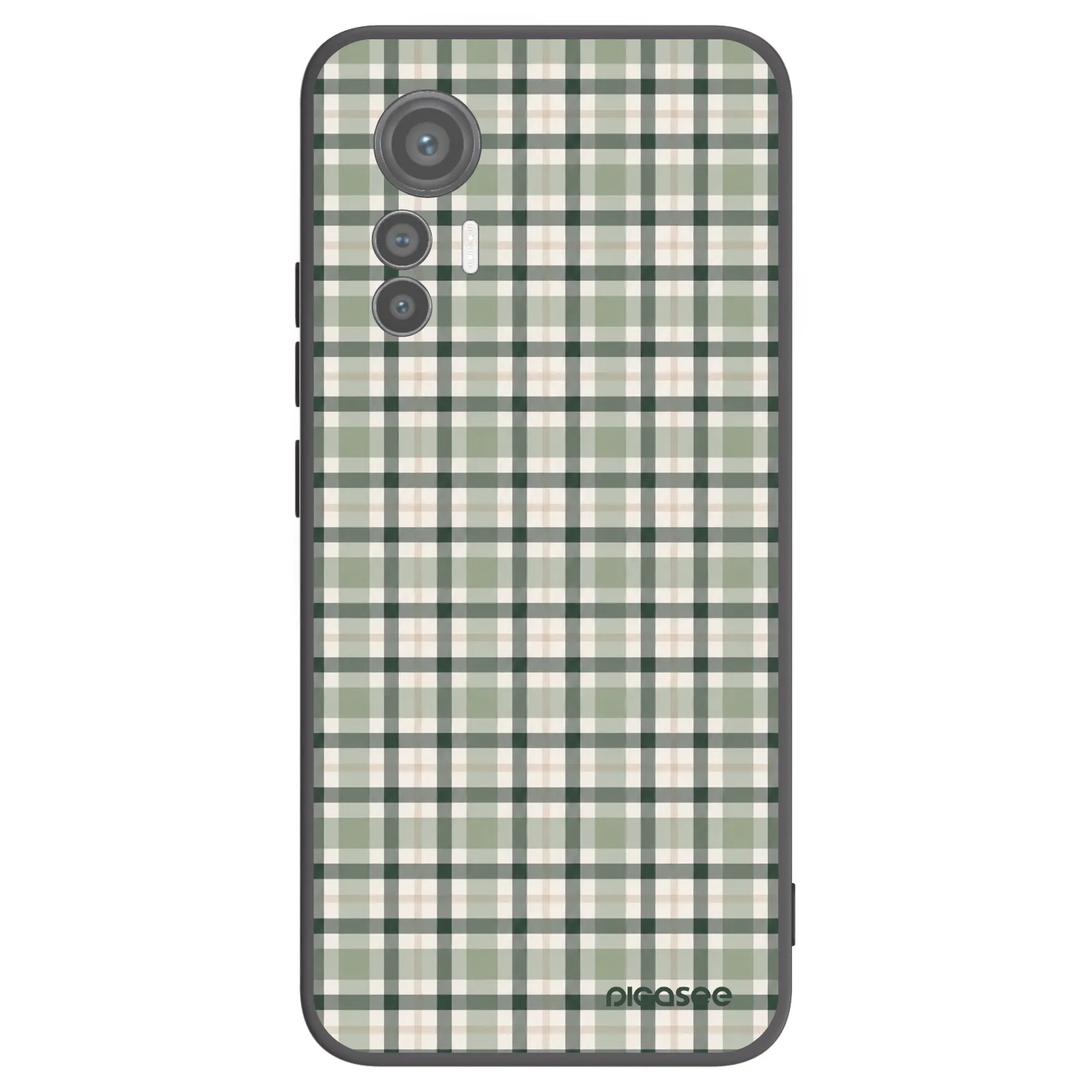 Picasee Μαύρη θήκη σιλικόνης για Xiaomi 12 Lite - Sage Tartan