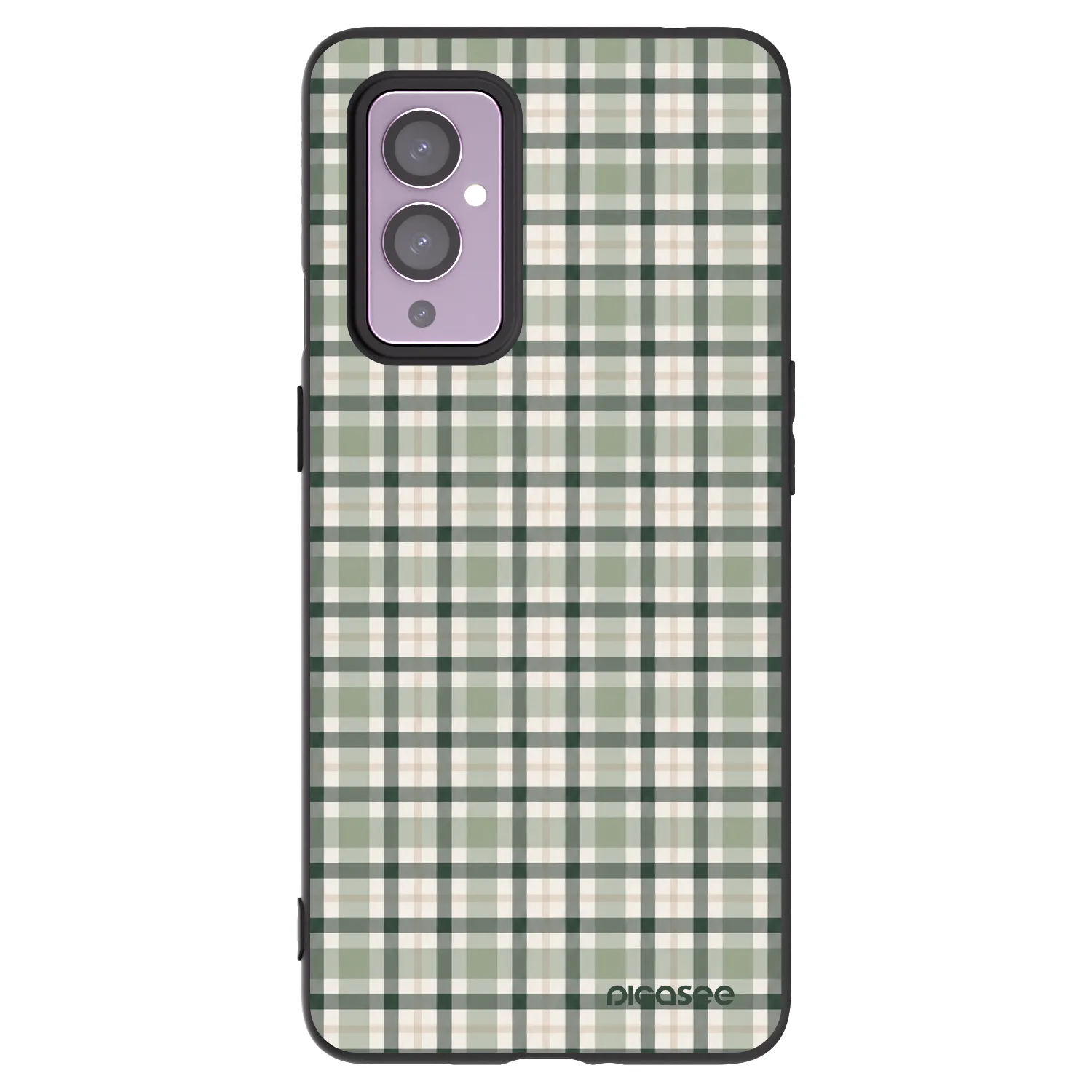 Picasee Μαύρη θήκη σιλικόνης για OnePlus 9 - Sage Tartan