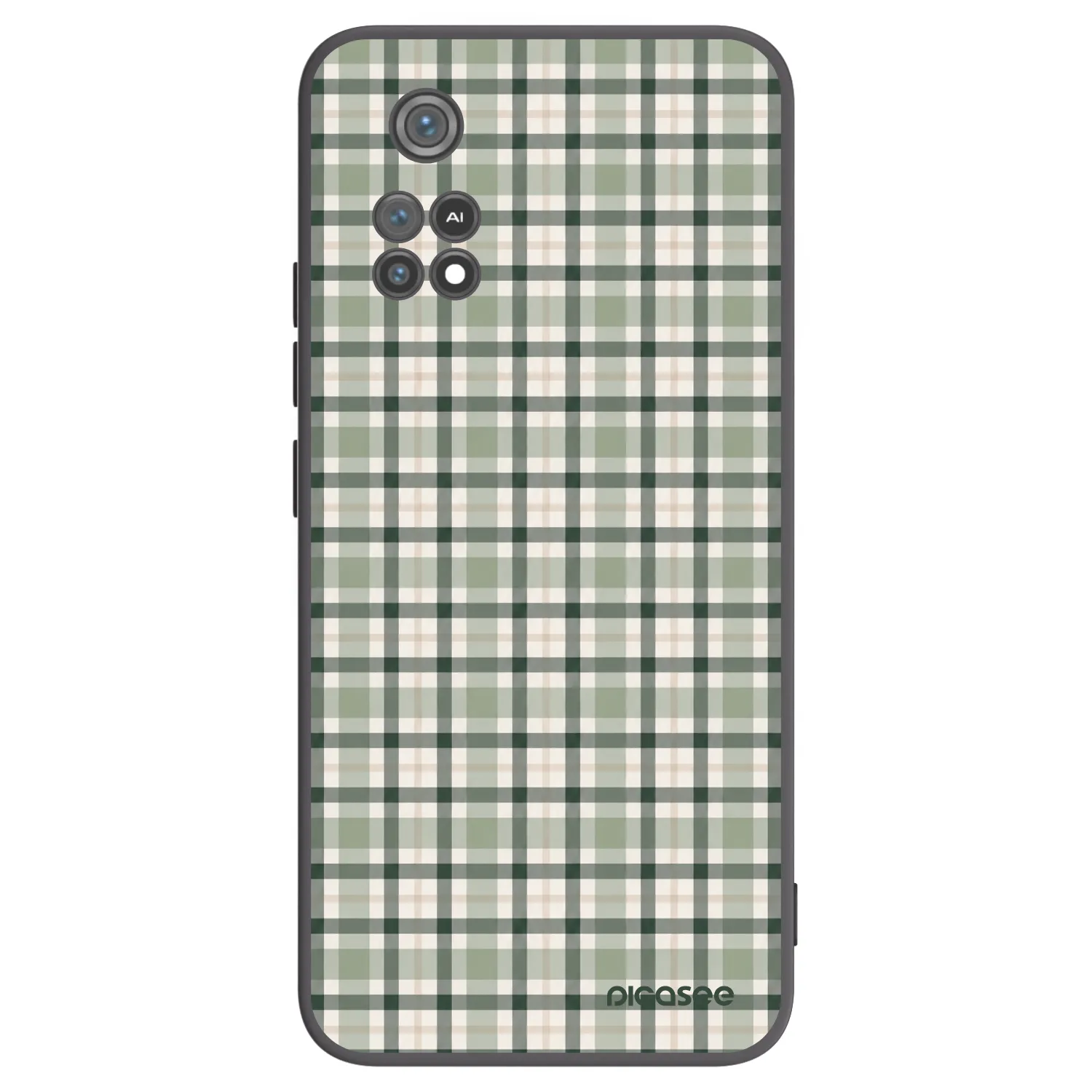 Picasee Μαύρη θήκη σιλικόνης για Xiaomi Poco M4 Pro - Sage Tartan