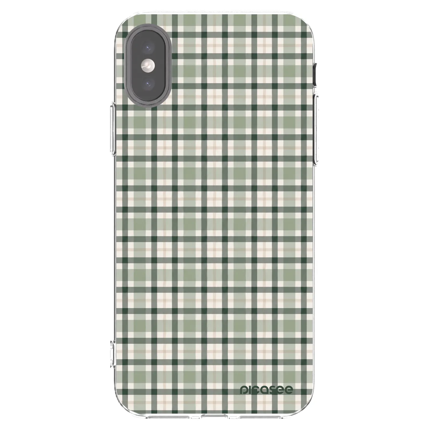 Picasee διαφανής θήκη σιλικόνης Apple iPhone X/XS - Sage Tartan
