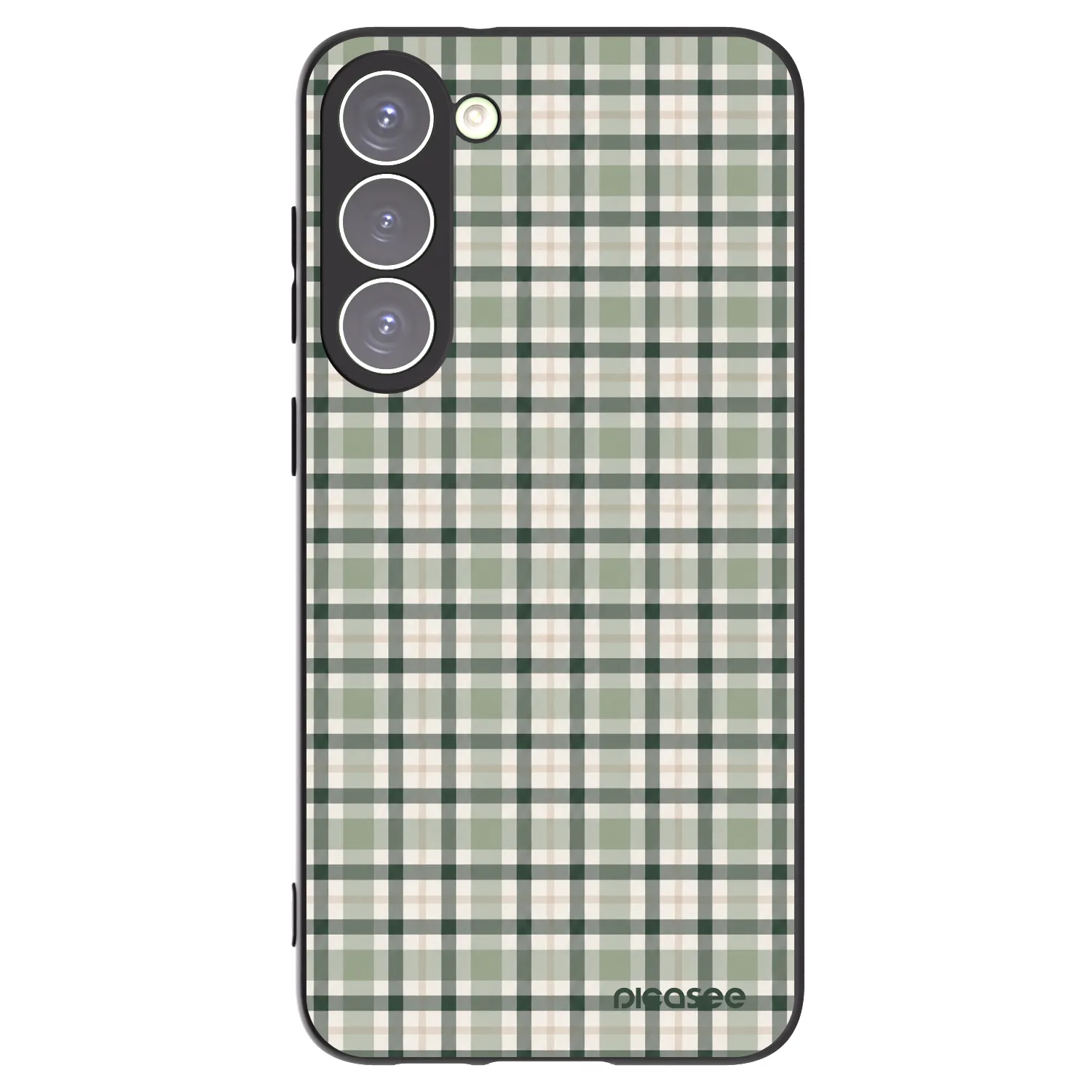 Picasee Μαύρη θήκη σιλικόνης για Samsung Galaxy S23+ 5G - Sage Tartan