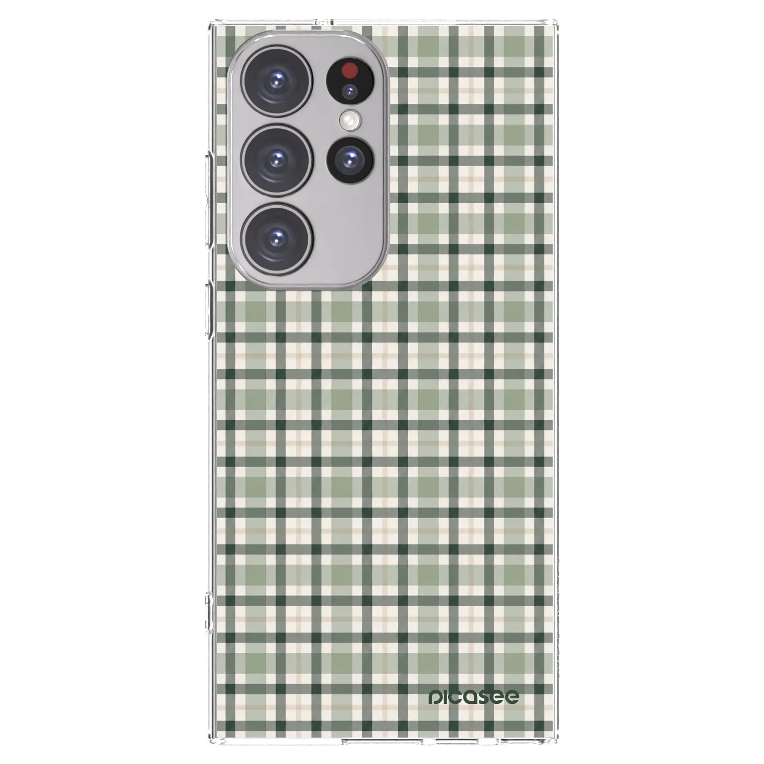Picasee διαφανής θήκη σιλικόνης Samsung Galaxy S23 Ultra 5G - Sage Tartan