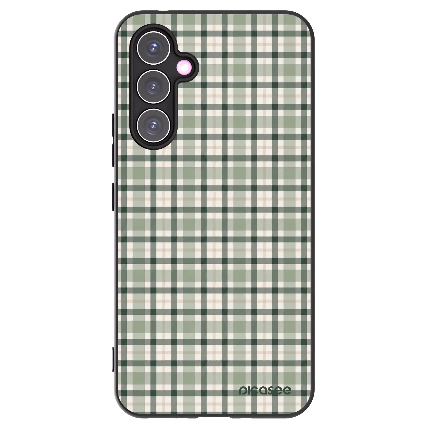 Picasee Μαύρη θήκη σιλικόνης για Samsung Galaxy A54 5G A546B - Sage Tartan