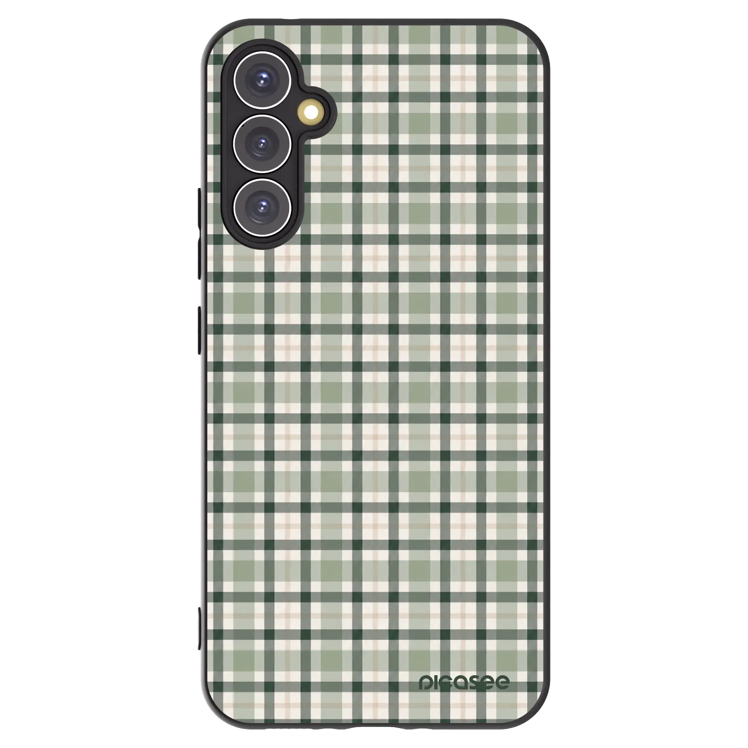 Picasee Μαύρη θήκη σιλικόνης για Samsung Galaxy A34 5G A346B - Sage Tartan
