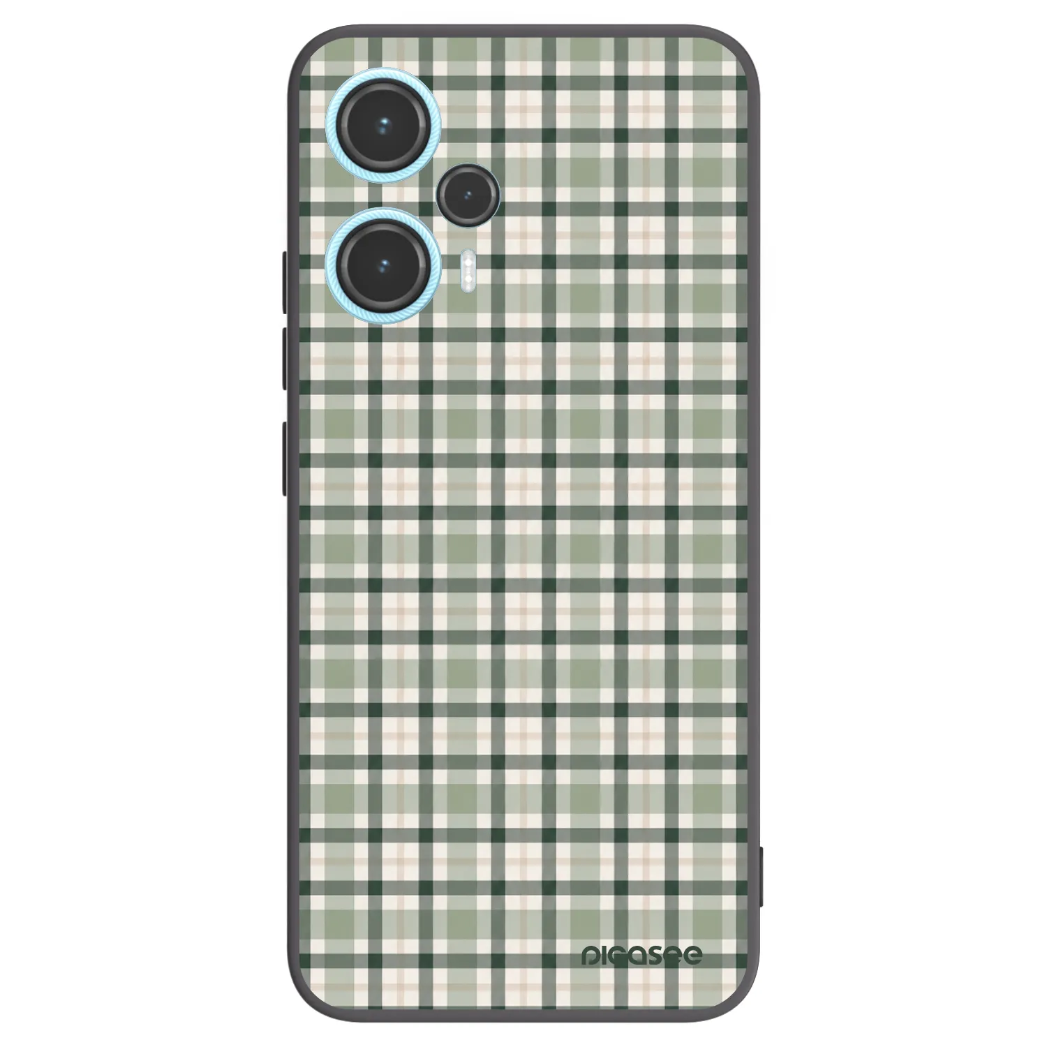 Picasee Μαύρη θήκη σιλικόνης για Xiaomi Poco F5 - Sage Tartan