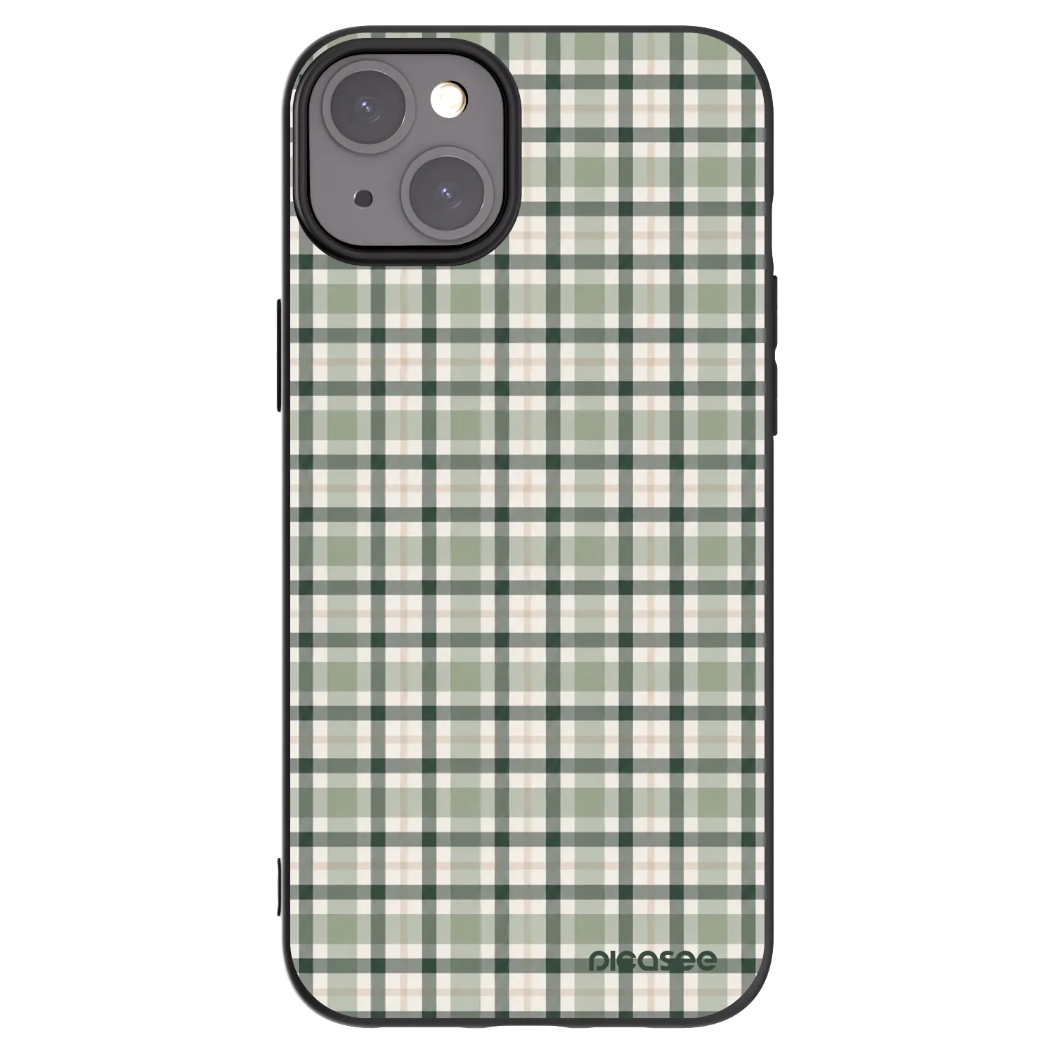 Picasee Μαύρη θήκη σιλικόνης για Apple iPhone 15 Plus - Sage Tartan