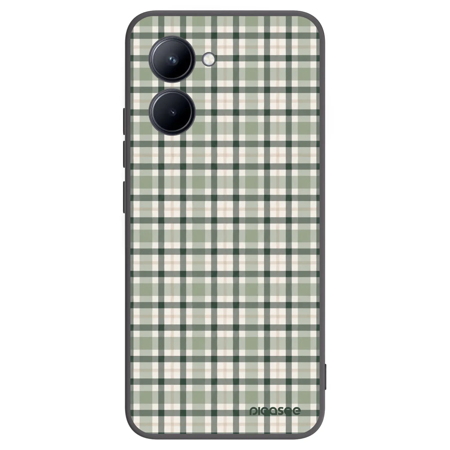 Picasee Μαύρη θήκη σιλικόνης για Realme C33 (2023) - Sage Tartan