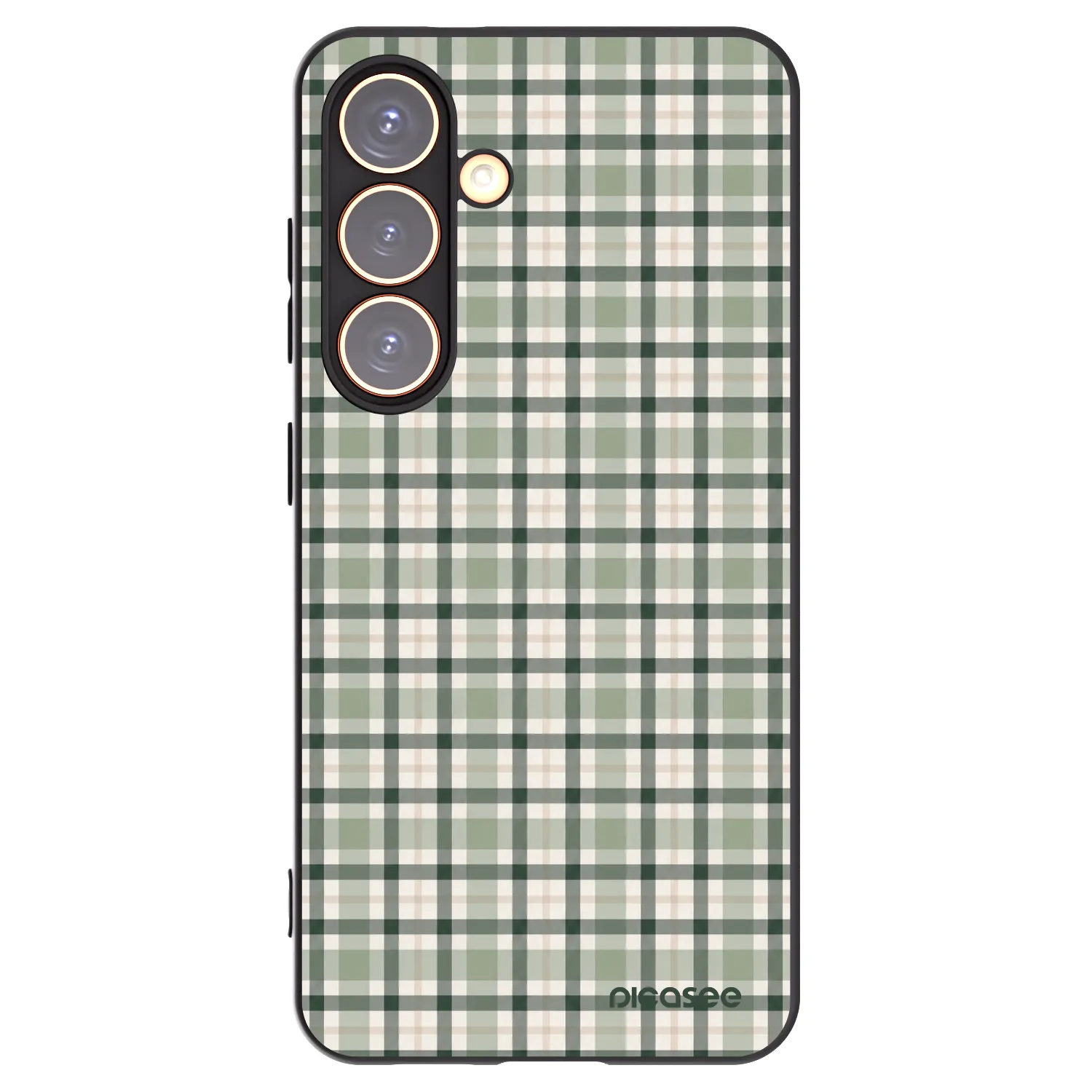 Picasee Μαύρη θήκη σιλικόνης για Samsung Galaxy S24 S921B 5G - Sage Tartan