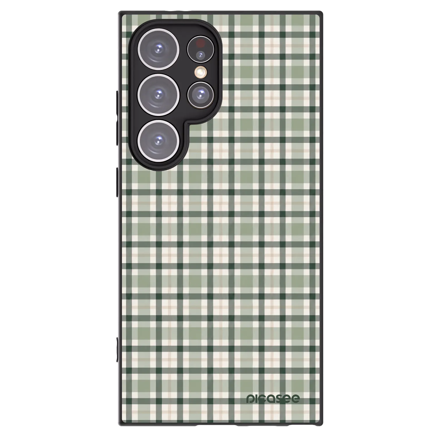 Picasee Μαύρη θήκη σιλικόνης για Samsung Galaxy S24 Ultra S928B 5G - Sage Tartan
