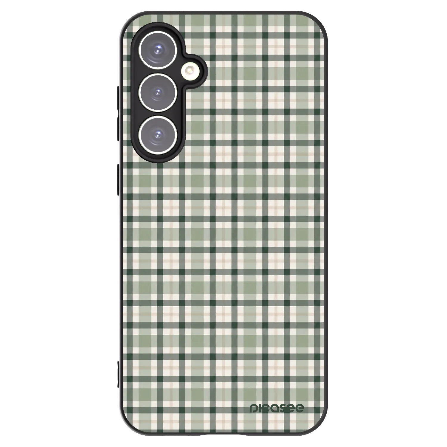 Picasee Μαύρη θήκη σιλικόνης για Samsung Galaxy S23 FE S711B - Sage Tartan