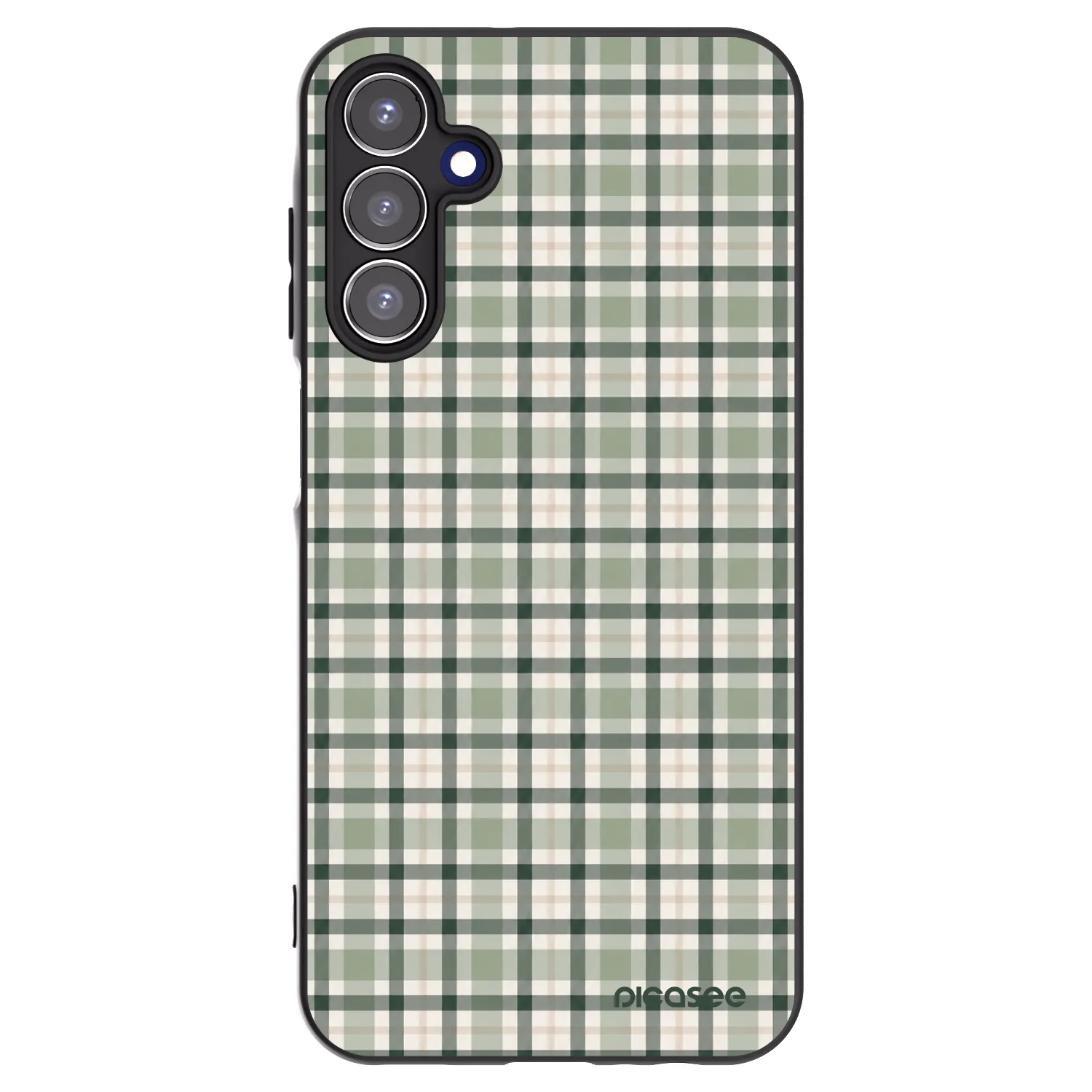 Picasee Μαύρη θήκη σιλικόνης για Samsung Galaxy A15 A156B 5G - Sage Tartan