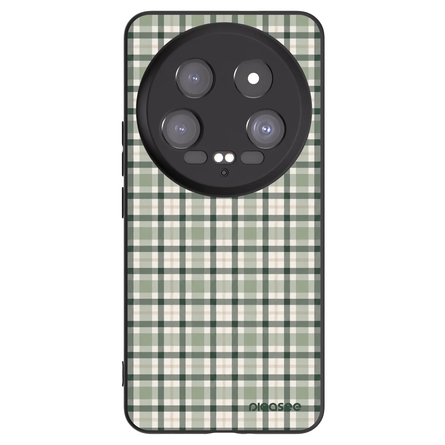 Picasee Μαύρη θήκη σιλικόνης για Xiaomi 14 Ultra - Sage Tartan