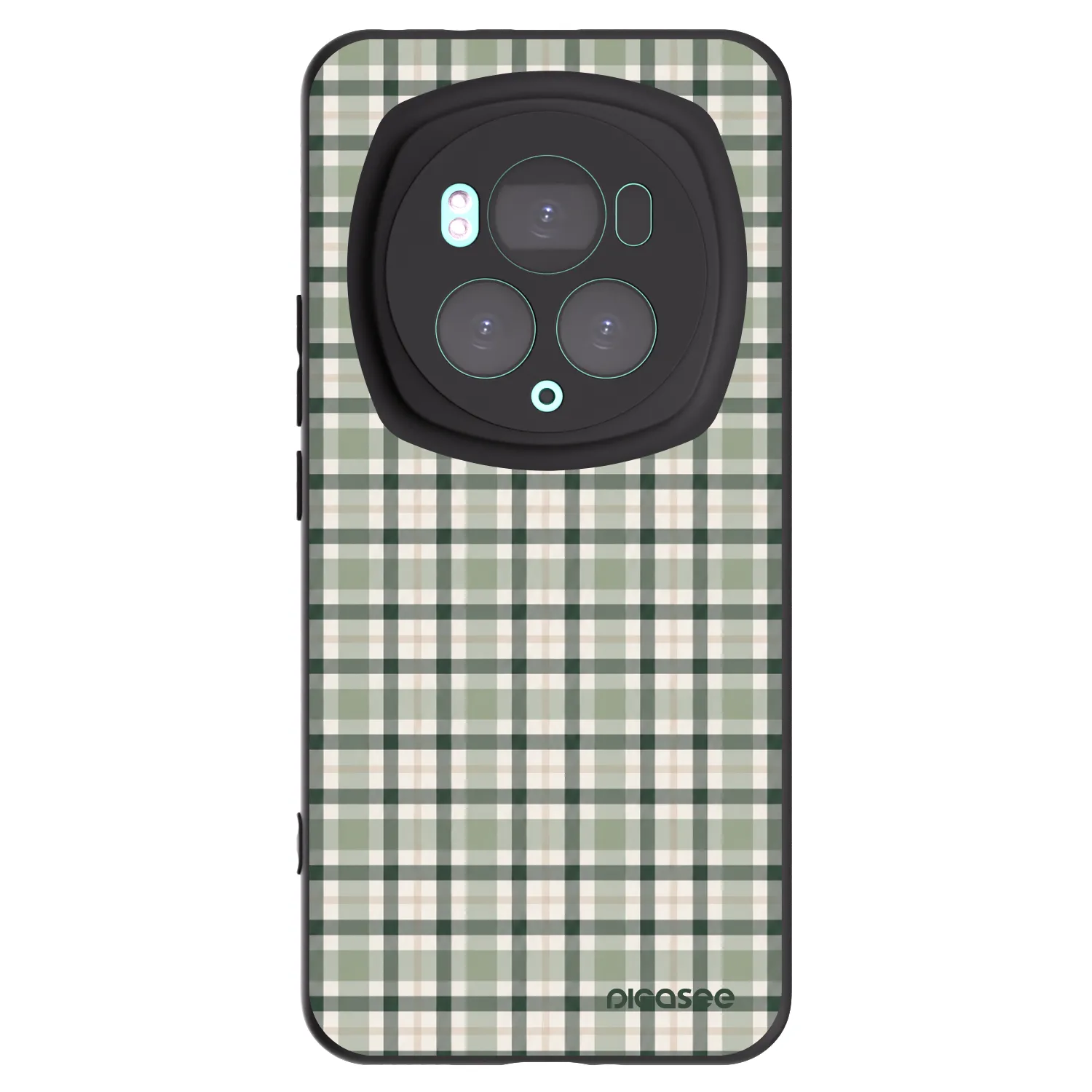 Picasee Μαύρη θήκη σιλικόνης για Honor Magic6 Pro - Sage Tartan
